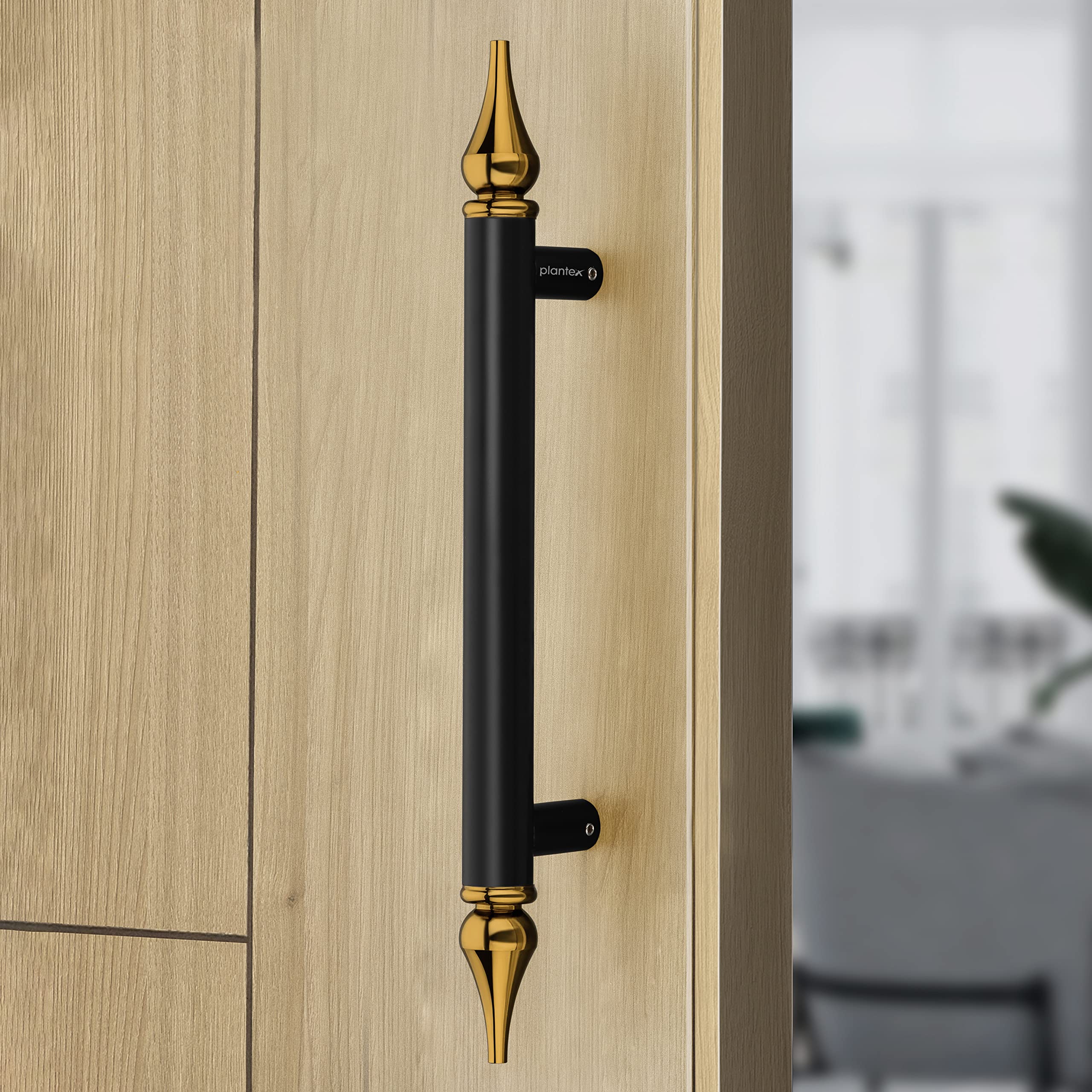 Plantex Heavy Duty Door Handle/14 Inch Main Door Handle/Pull-Push Door Handle/Door & Home Decor - Pack of 1 (Black and Gold) - 3 Years Warranty, Pull Handle - Image 6
