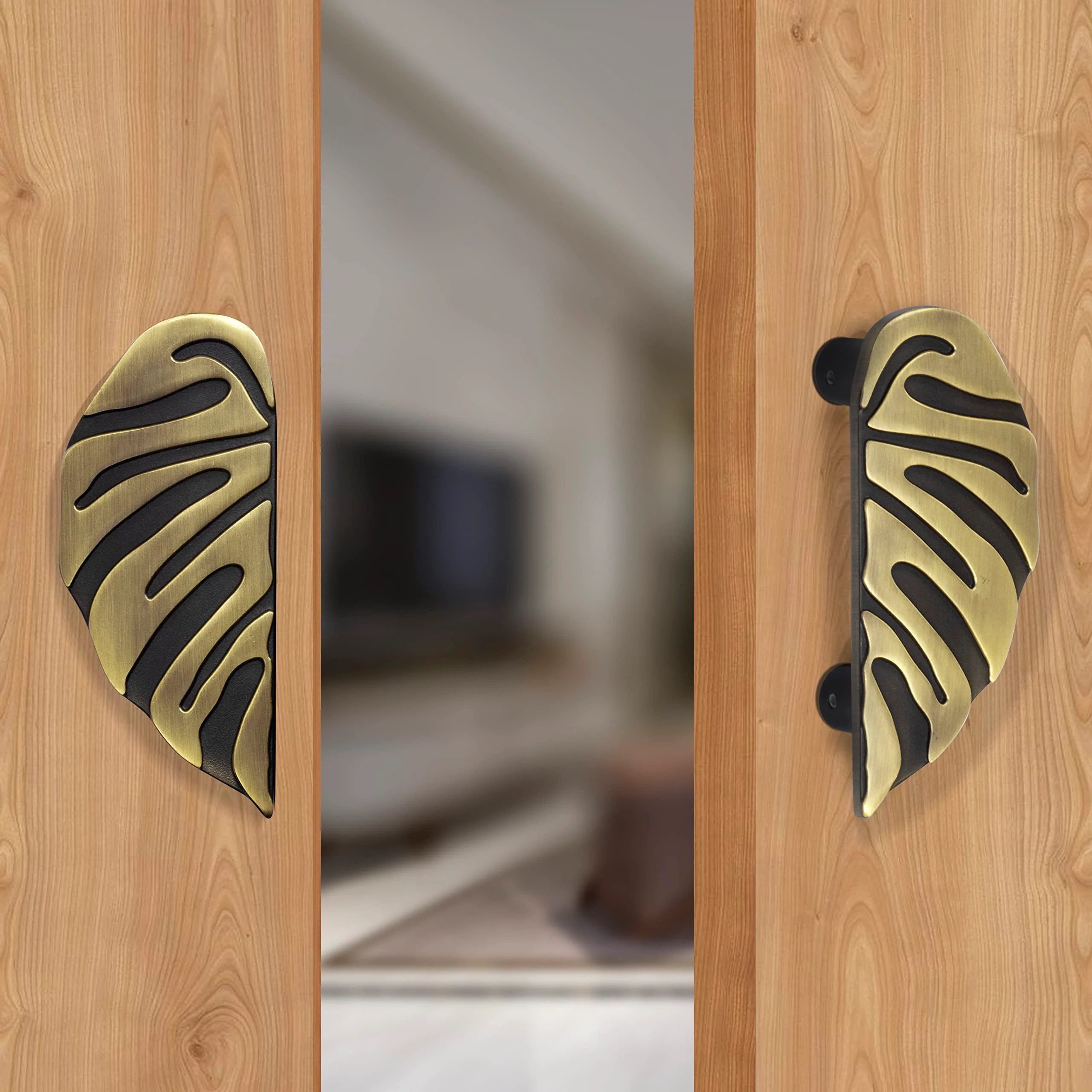 Plantex Heavy Duty Door Handle/6-Inches Leaf Shape Main Door Pull Handle/Pull Push Antique Door Handle/Door&Home Decor(295-Brass Antique Finish)-3 Years Warranty - Image 6