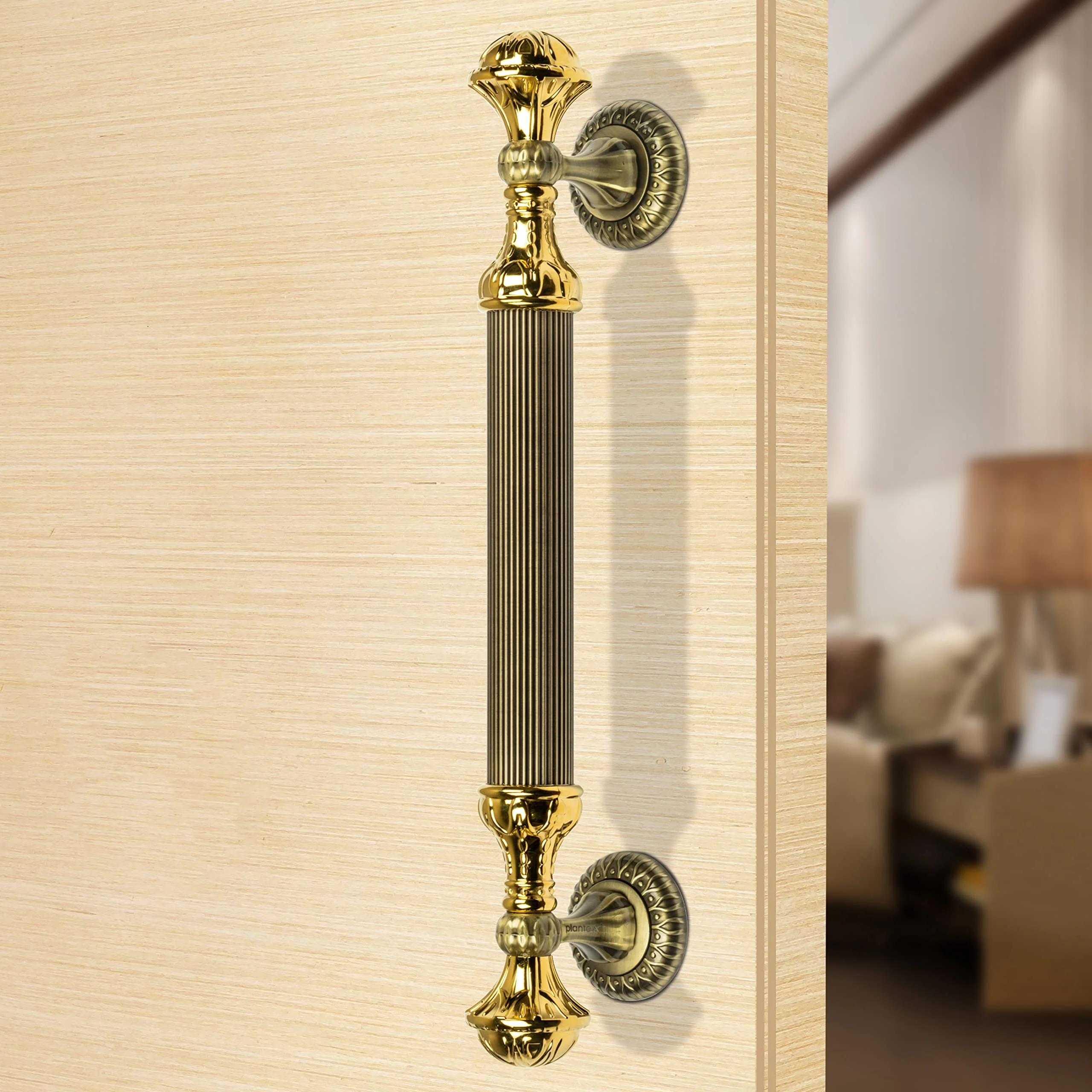 Plantex Heavy Duty Door Handle/Door & Home Decor/15-inches Main Door Handle/Door Pull Push Handle - Pack of 1 (320-Brass Antique and Gold Finish) - 3 Years Warranty - Image 5