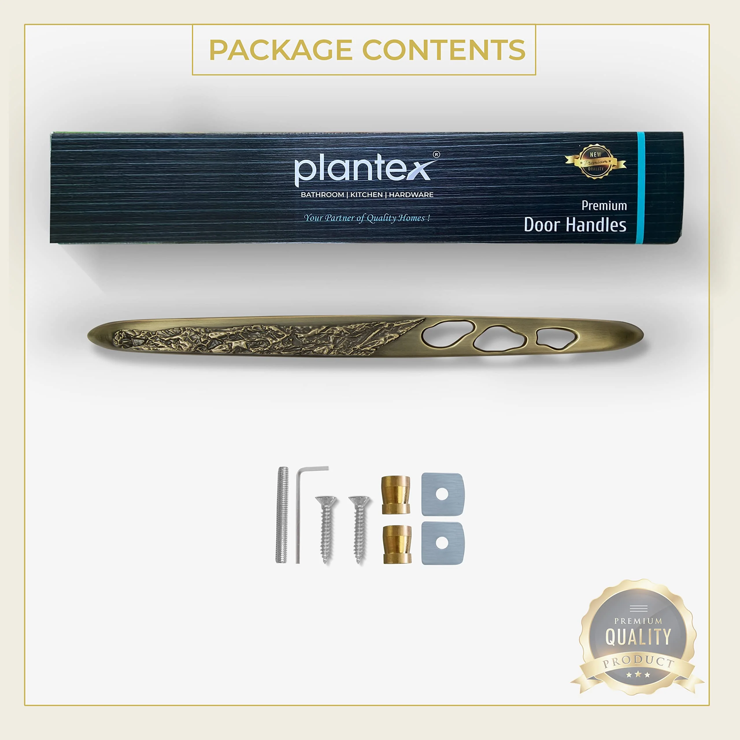 Plantex Heavy Duty Door Handle for Main Door/13-inches Antique Door Handle for Main Door/Pull Push Door Handle for Home/Office/Hotel - Pack of 1 (311-Brass Antique Finish) - 3 Years Warranty - Image 6