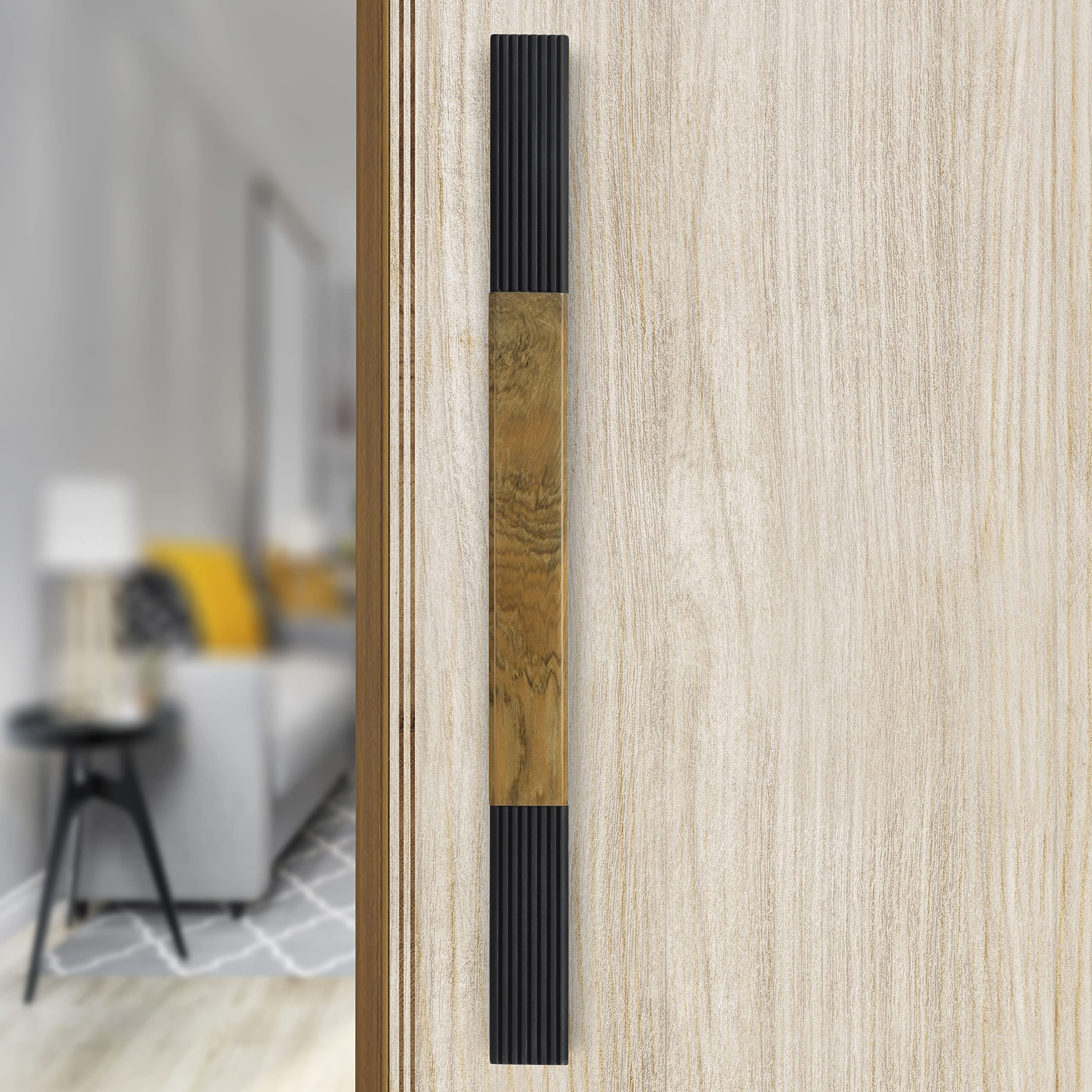 Plantex Heavy Duty Door Handle for Main Door/14 inch Main Door Handle/Pull Push Handle for Home/Hotel/Office Door - Pack of 1 (Black & Wood Finish) - 3 Years Warranty - Image 6