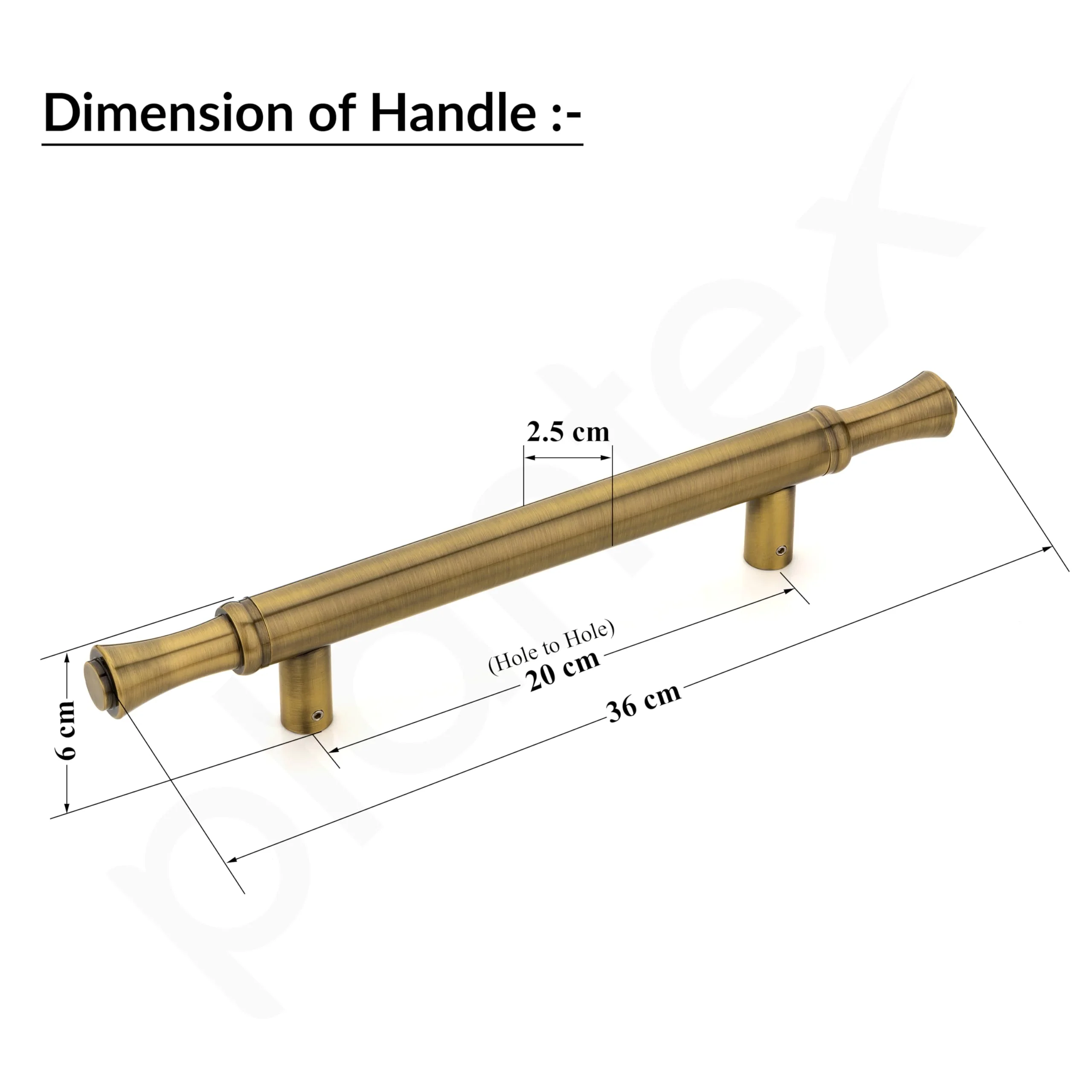 Plantex Heavy Duty Door Handle for Main Door/14 inch Main Door Handle/Pull Push Handle for Home/Hotel/Office Door - Pack of 1 (Brass Antique) - 3 Years Warranty - Image 2