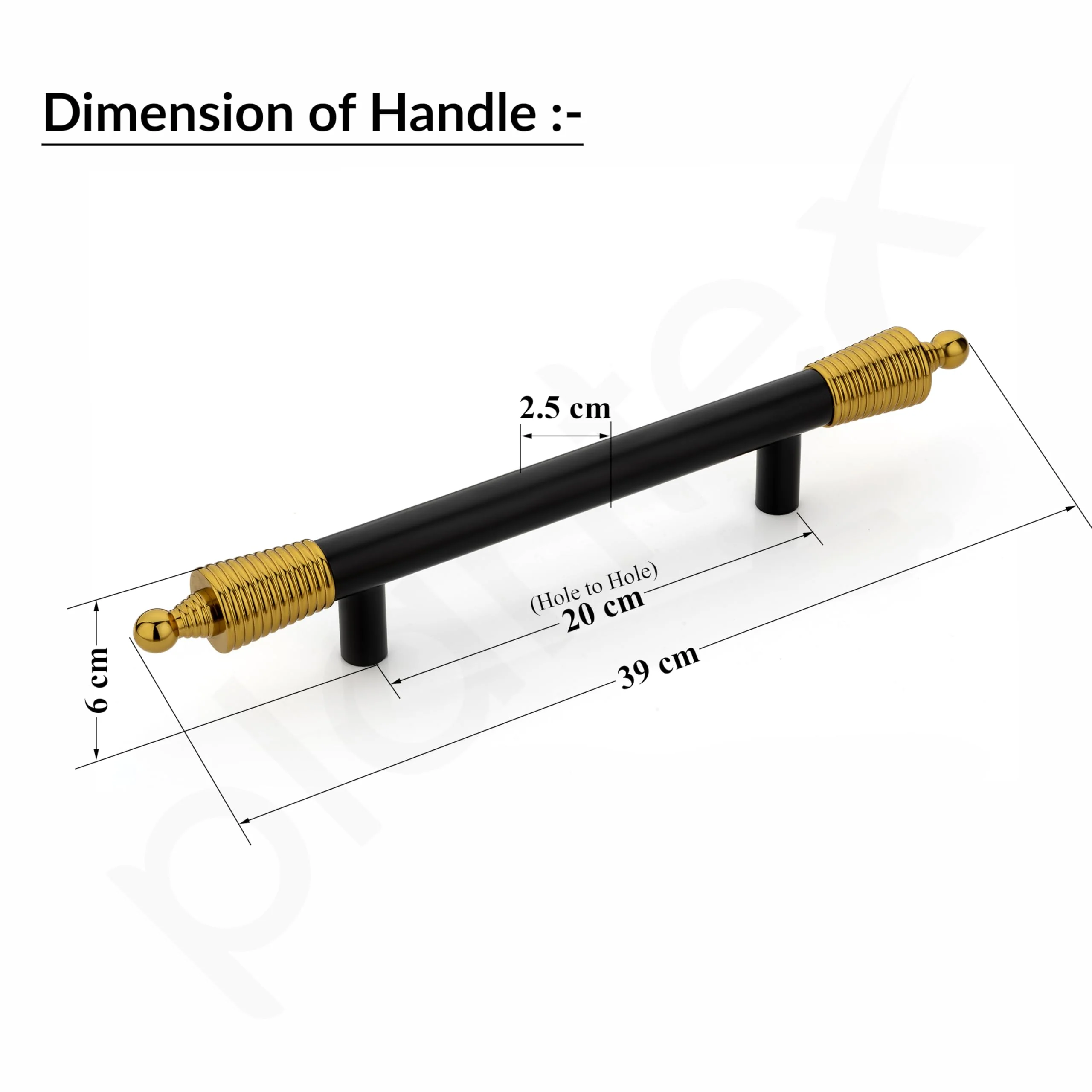 Plantex Heavy Duty Door Handle for Main Door/14-inches Main Door Handle/Pull Push Door Handle for Wooden & Glass Door - Pack of 1 (Black and Gold) - 3 Years Warranty - Image 2
