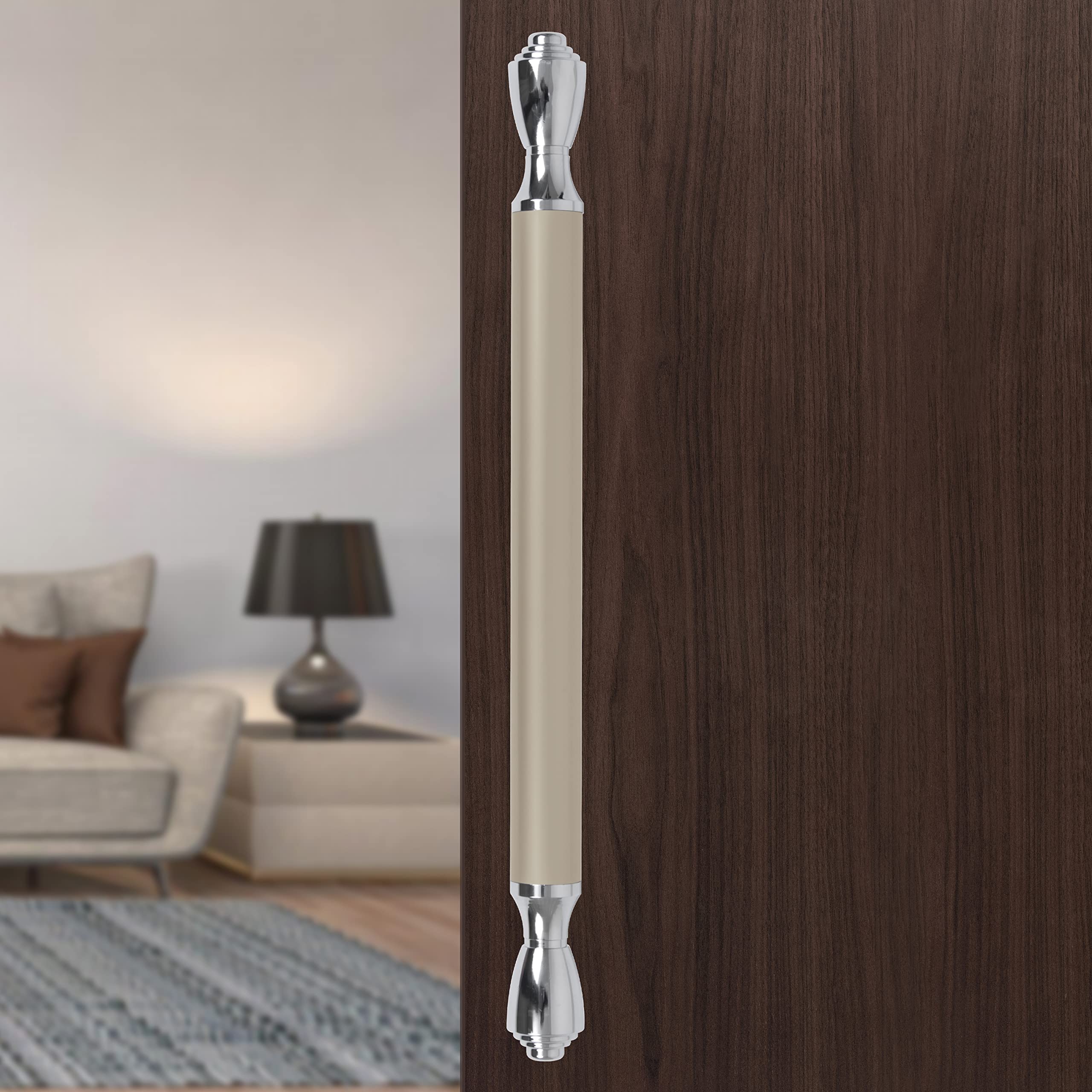 Plantex Heavy Duty Door Handle/Main Door Handle/14 inch Door Handle for Main Door/Pull Push Handle – Pack of 1 (124, Satin White & Chrome) - 3 Years Warranty - Image 5
