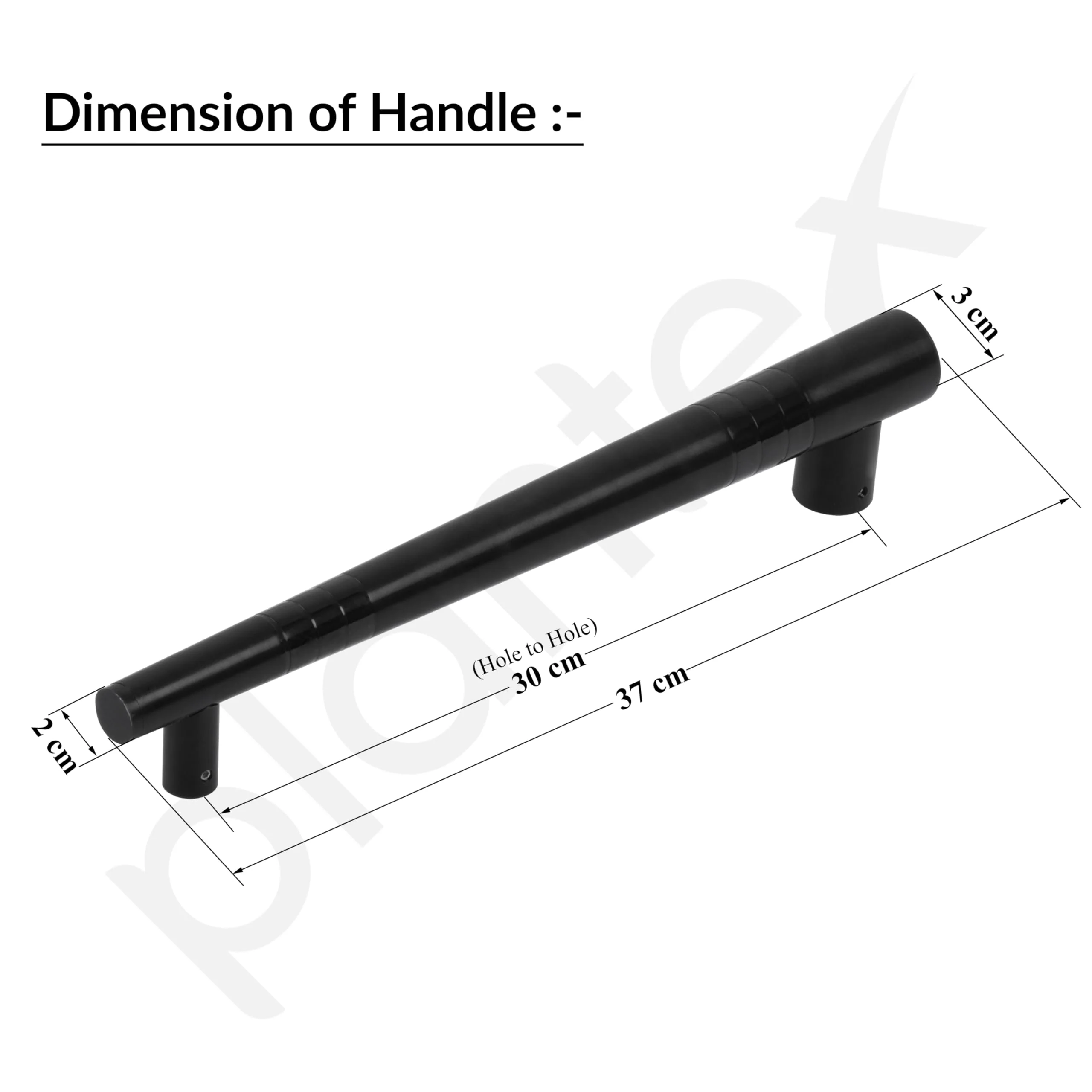 Plantex Heavy Duty Door Handle/Main Door Handle/Door Handle for Main Door/Pull Push Door Handle –306,PVD Black Finish (Pack of 1,14 inch) - Image 2