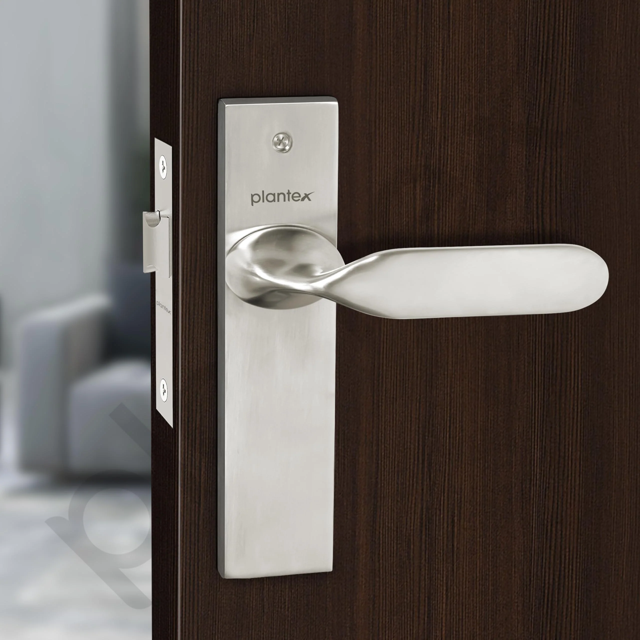 Plantex Heavy Duty Door Lock – Bathroom Door Lock/Mortise 8inch Keyless Plate Handle Set for Home/Bathroom/Store Room/Balcony/Office with Baby Latch (8106, Matt) - Image 6