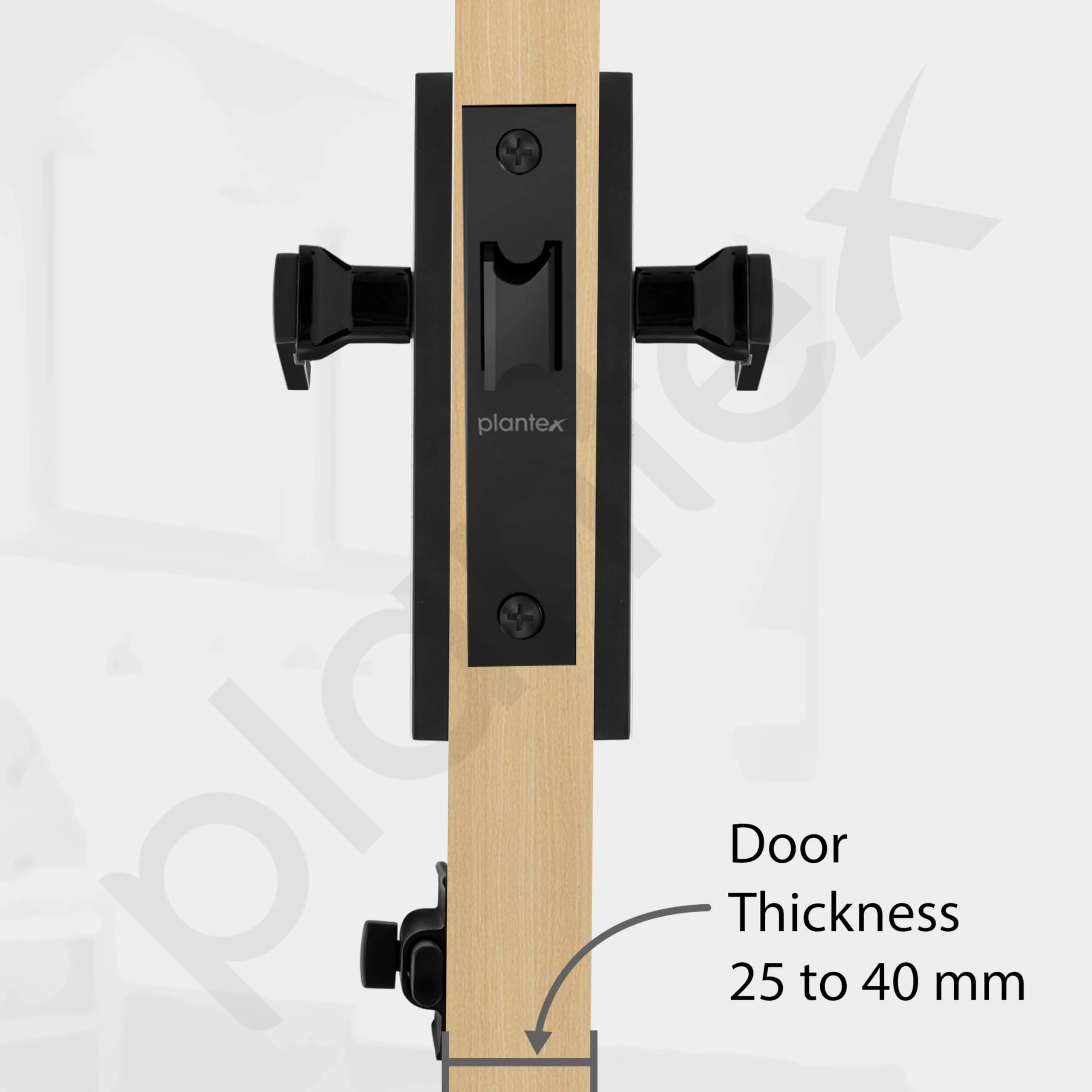 Plantex Heavy Duty Door Lock – Bathroom Door Lock/Mortise 8inch Keyless Plate Handle Set for Home/Bathroom/Store Room/Balcony/Office with Baby Latch (8116, DC-Black & Z-Black) - Image 3