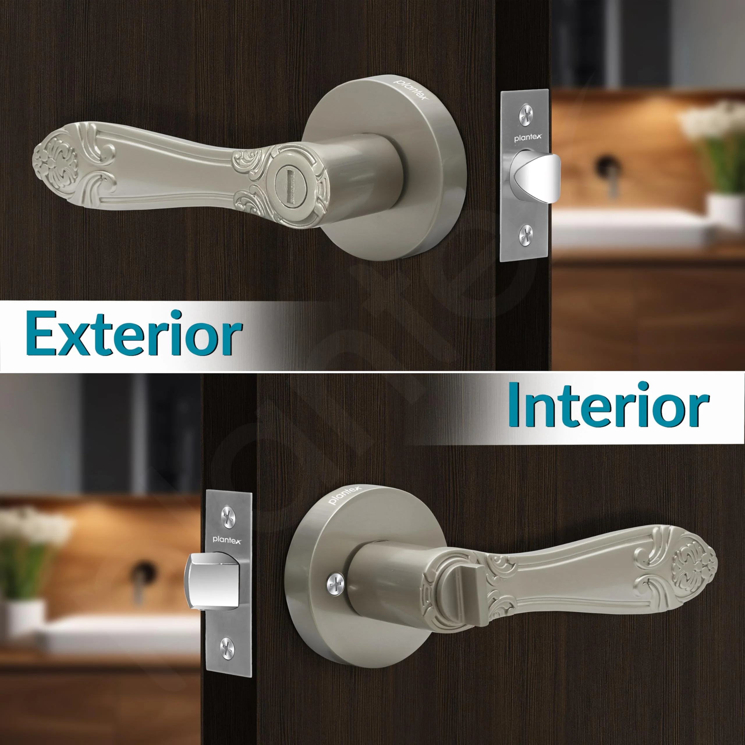 Plantex Heavy-Duty Door Lock - Bathroom Door Lock/Mortise Keyless Handle Set for Home/Bathroom/Balcony/Store Room - (DTM-628, Satin) - Image 5