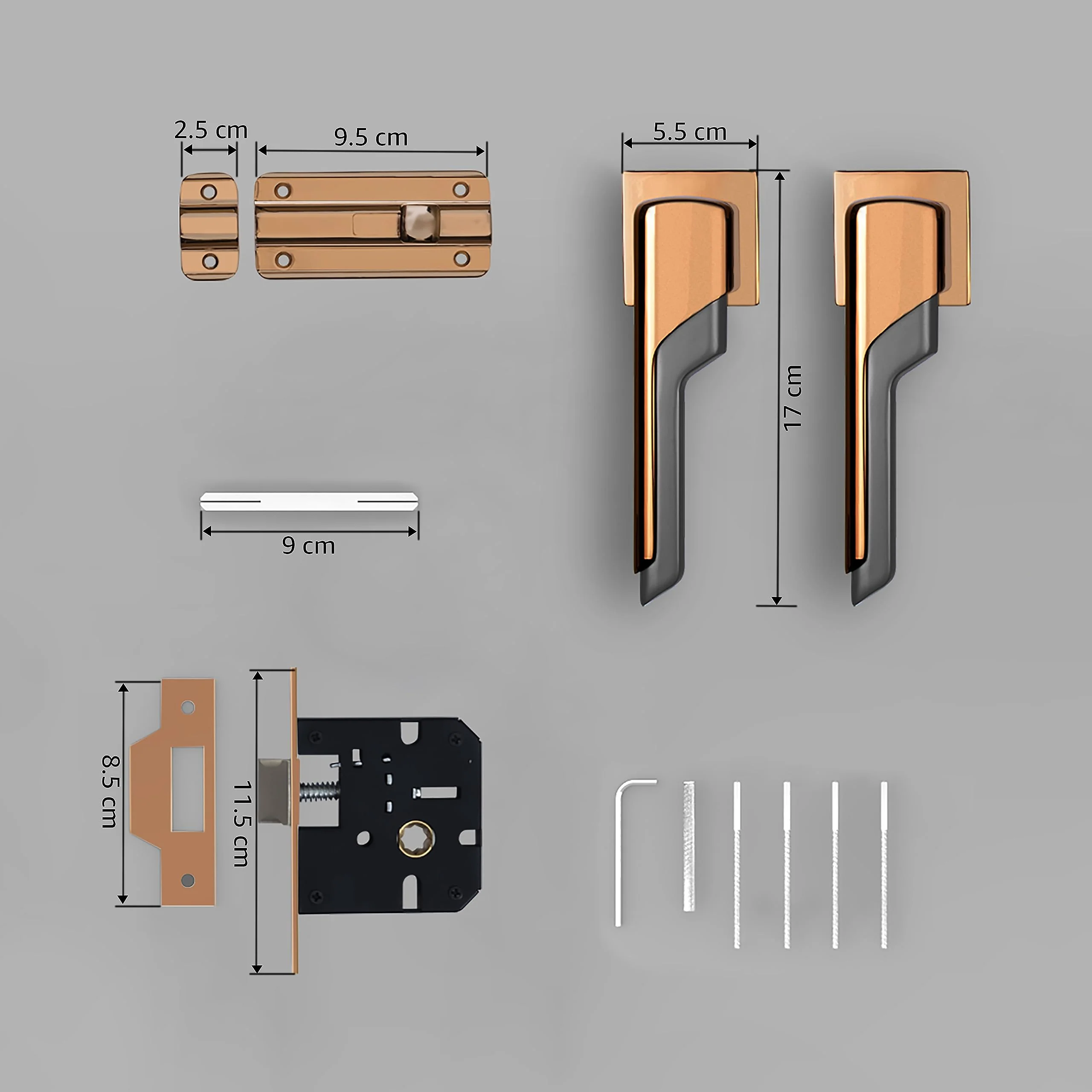 Plantex Heavy Duty Door Lock – Bathroom Door Lock/Mortise Keyless Handle Set for Home/Bathroom/Store Room/Balcony/Office with Baby Latch (7093 – PVD Choco & Satin Black Matt) - Image 6
