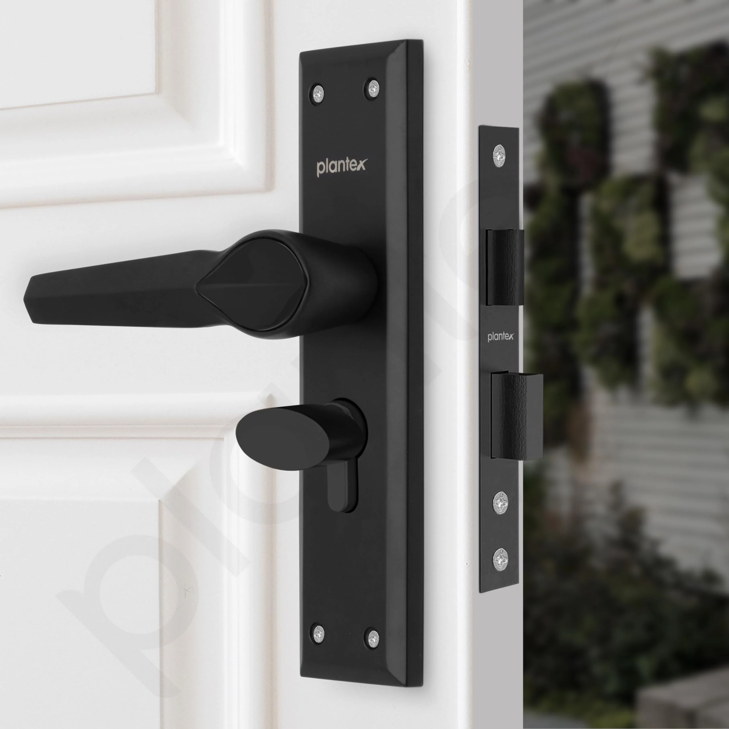 Plantex Heavy-Duty Door Lock/Main Door Lock Handle Set/6-Lever Lock Mechanism Mortise Lock with 3 Keys/Brass Lock Body & Cylinder (PTP-07, Black) - Image 6