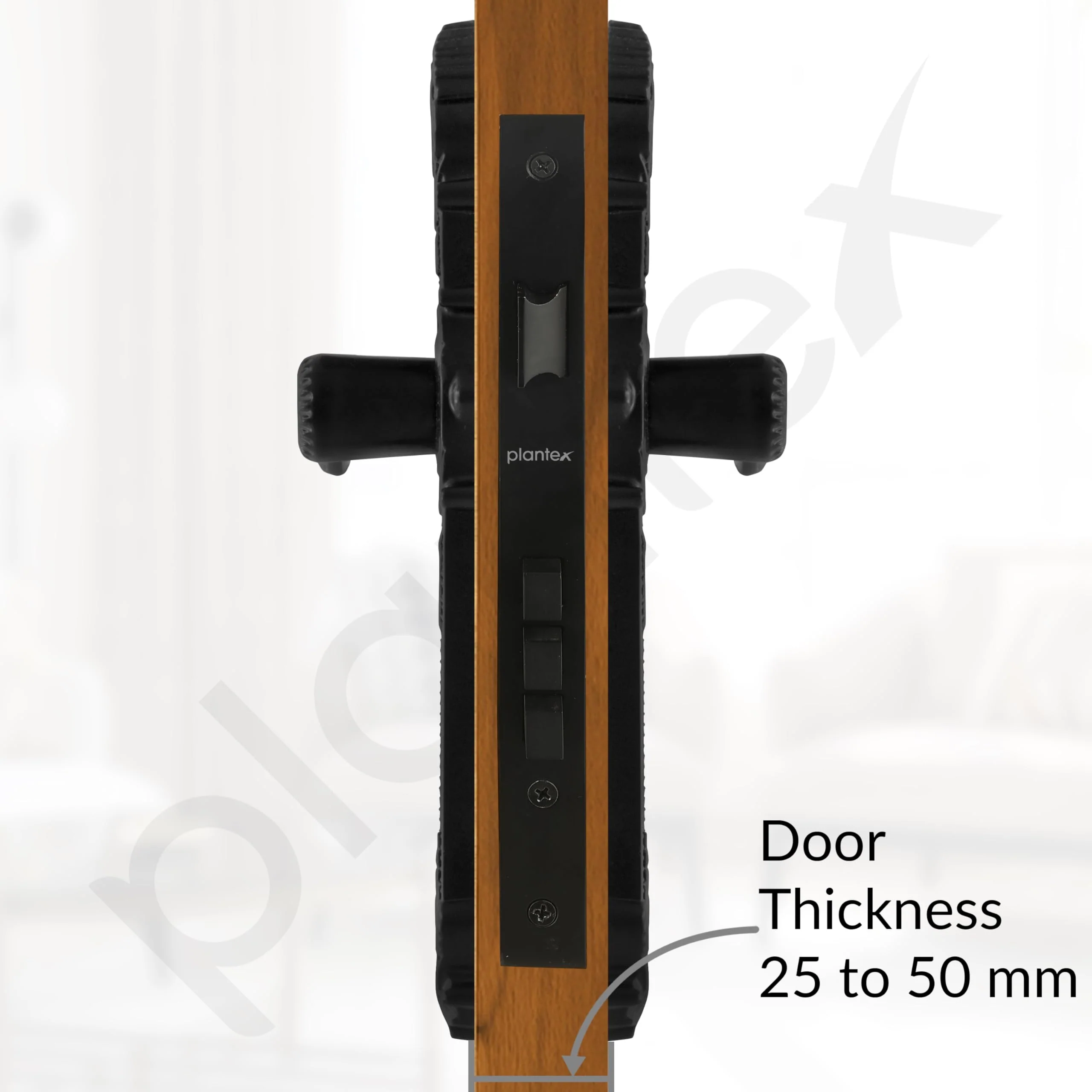 Plantex Heavy-Duty Door Lock Set for Main Door/Locks Handle Set with 3 Years of Warranty/Mortise Lock with 3 Keys, Brass Lock-Body & Cylinder(658- Black) - Image 5