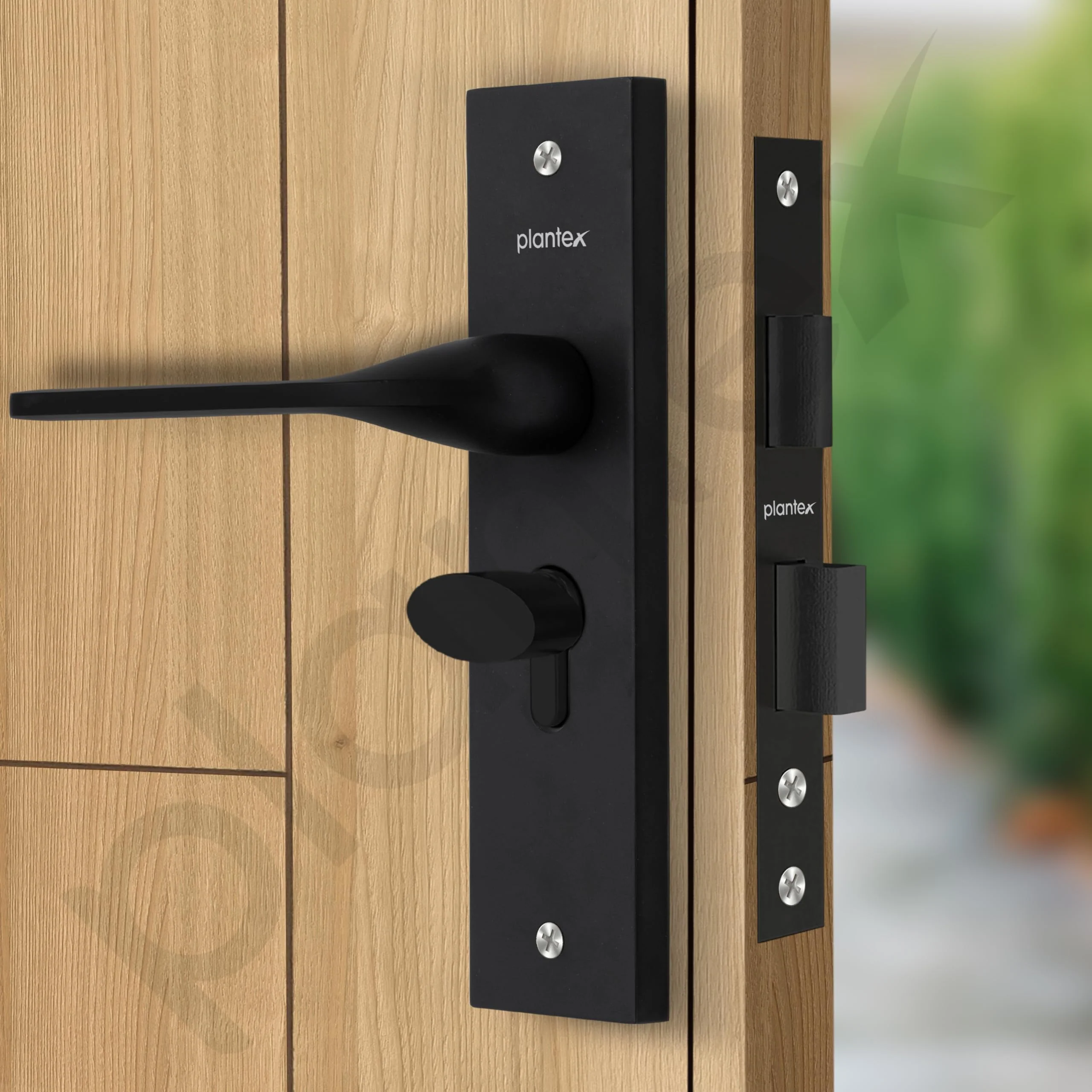 Plantex Heavy-Duty Door Lock Set - Main Door Lock Handle Set/ 6-Lever Lock Mechanism Mortise Lock with 3 Keys, Brass Lock Body & Cylinder (8060 - Z-Black) - Image 6