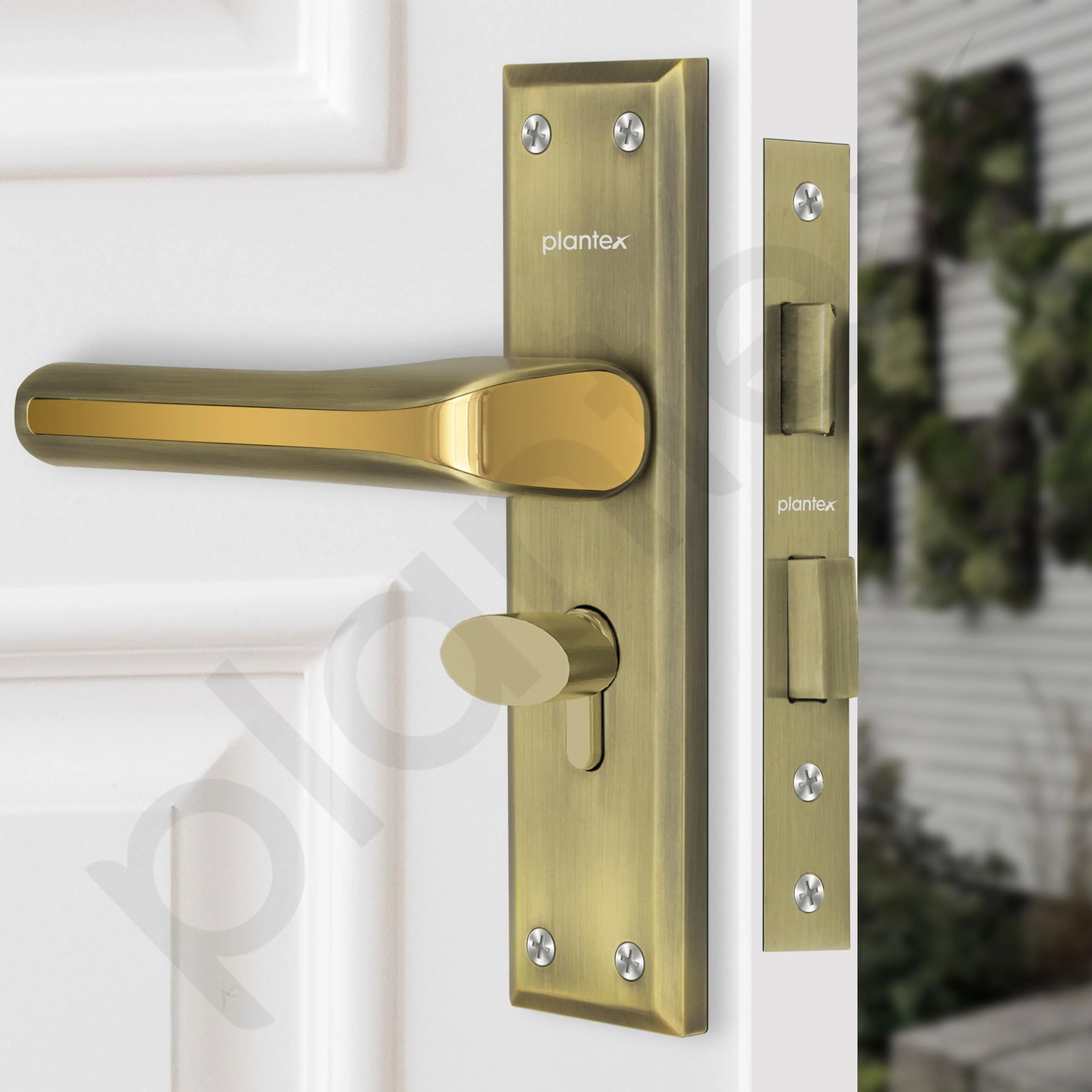Plantex Heavy-Duty Door Lock Set - Main Door Lock Plate Handle Set/6-Lever Mechanism Mortise Locks with 3 Keys/Brass Locks Body & Cylinder (PTP-012- Brass Antique & Gold) - Image 4