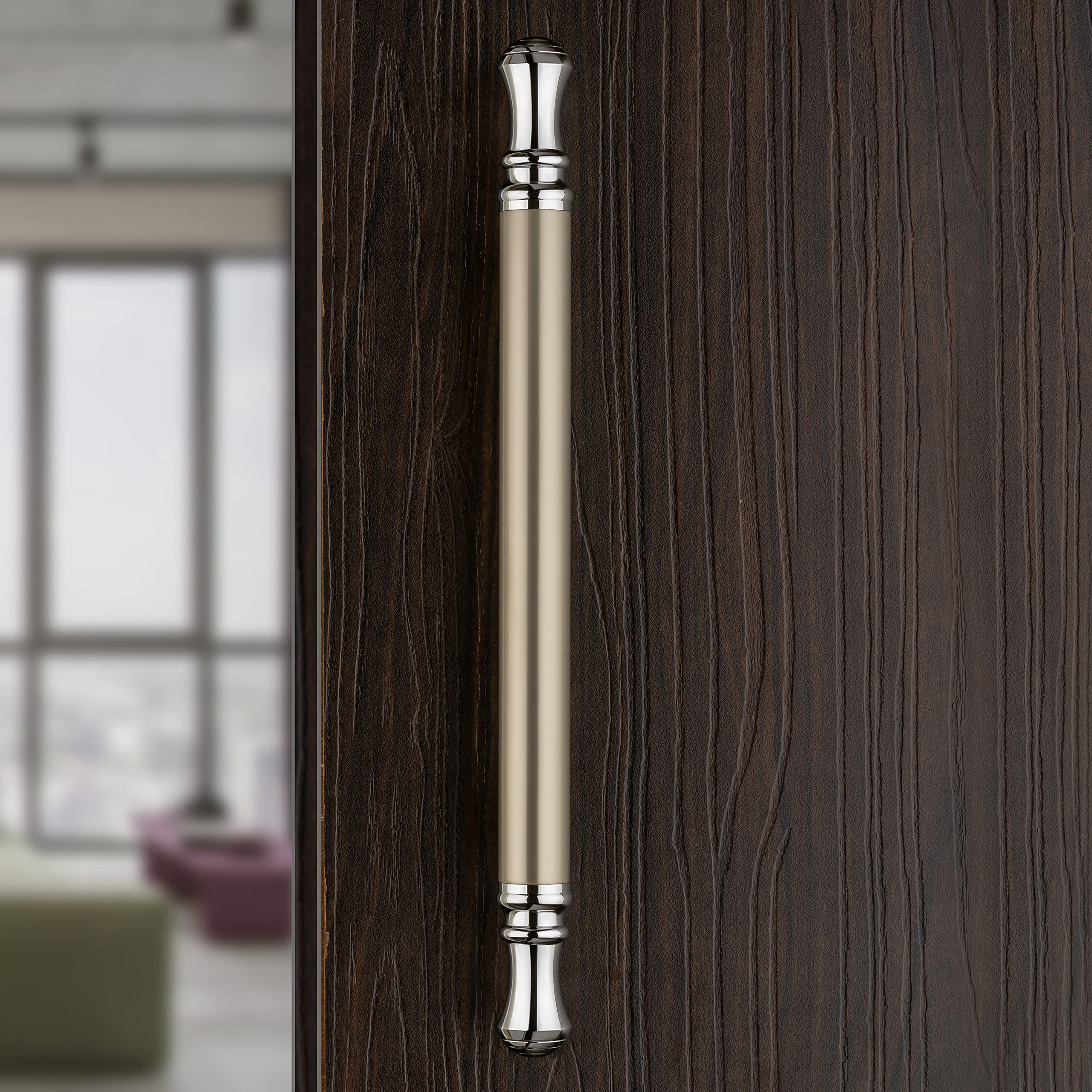 Plantex Heavy Duty Main Door Handle/14 Inch Door Handle for Main Door/Pull-Push Door Handle for Glass & Wooden Door - Pack of 1 (Satin White - Chrome Finish) - 3 Years Warranty - Image 5