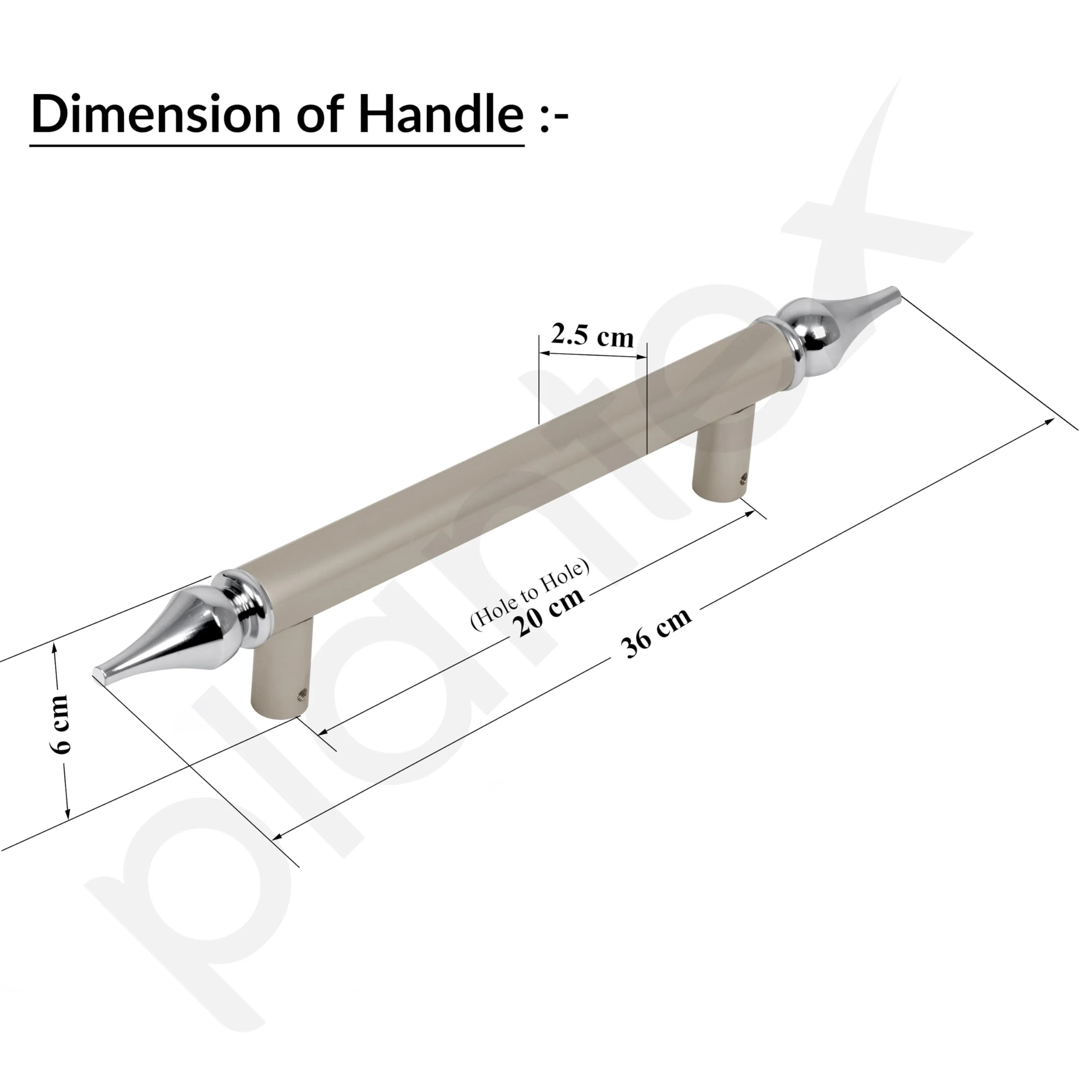 Plantex Heavy Duty Main Door Handle - 14 Inch Pull Push Handle - Satin White & Chrome Finish - Pack of 1 - 3 Years Warranty - Image 2