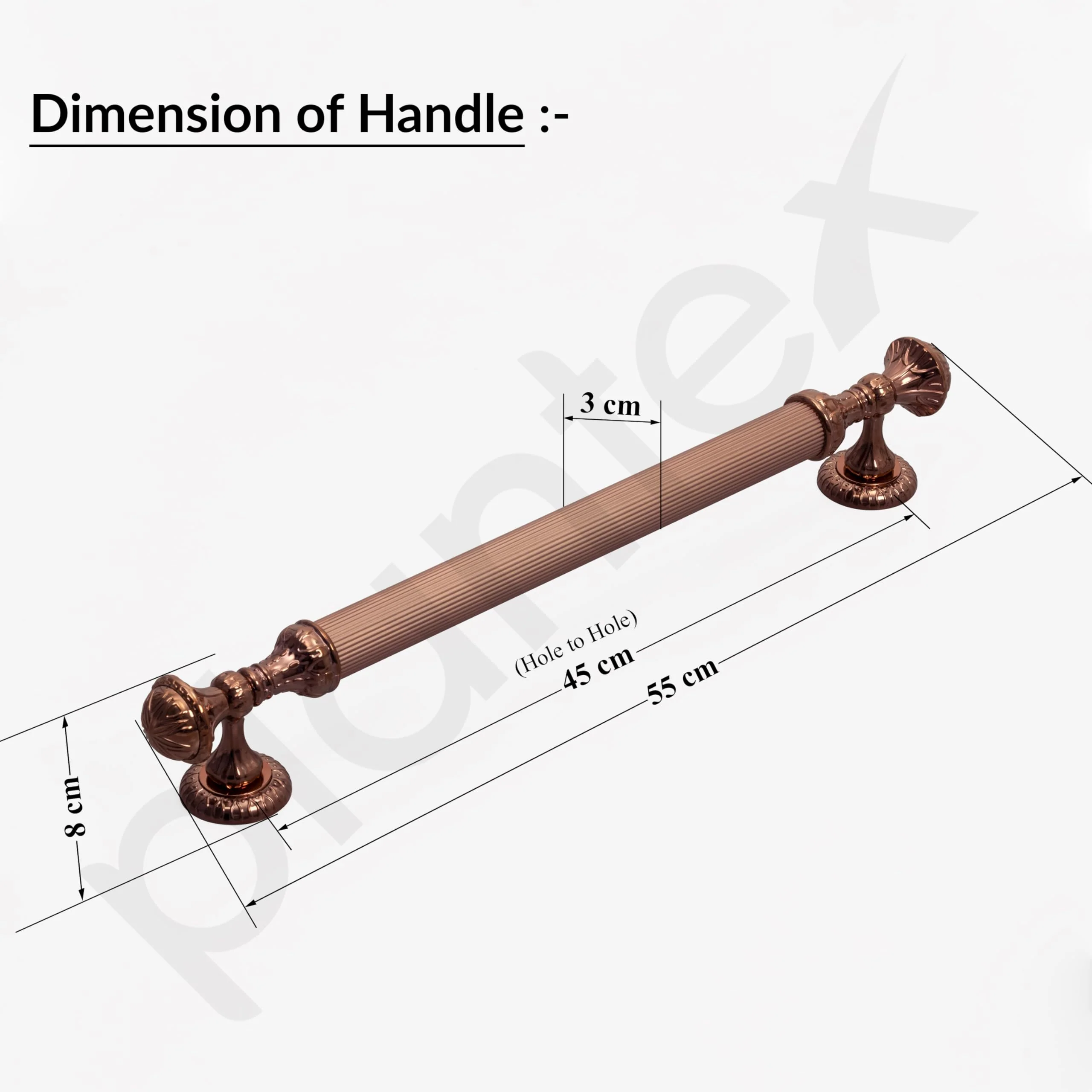 Plantex Heavy Duty Main Door Handle/21.5 Inch Door Handle For Main Door/Pull Handle For Wooden & Glass Door– Pack Of 1 (320-Pvd Rose Gold Finish) - 3 Years Warranty - Image 3