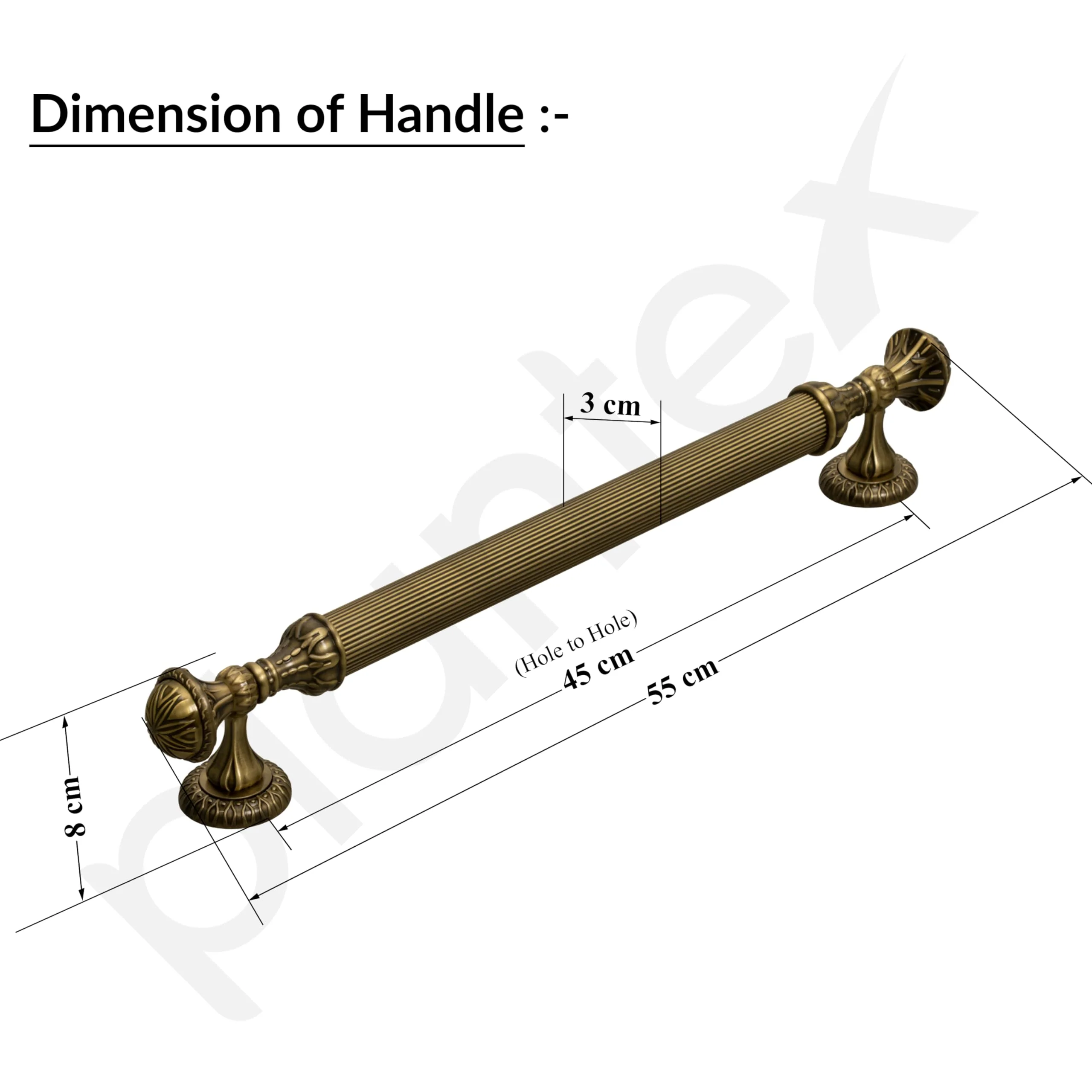 Plantex Heavy Duty Main Door Handle - 21.5 Inch Pull Push Handle for Wooden & Glass Doors, Pack of 1 (320 - Brass Antique Finish) - Image 3