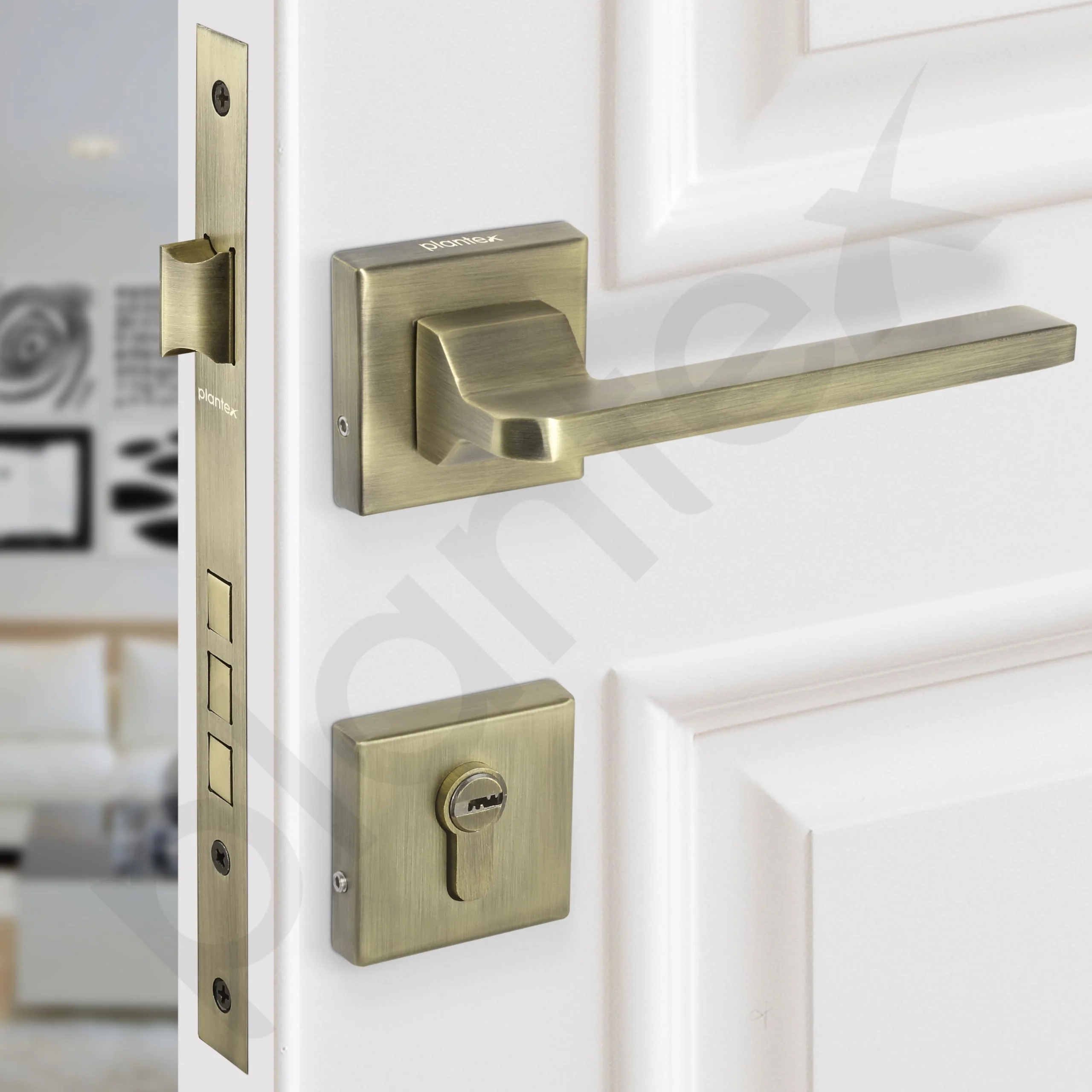 Plantex Heavy-Duty Door Lock/Main Door Locks for Home/Mortise Lock Set with 3 Years of Warranty (605-Brass Antique) - Image 6