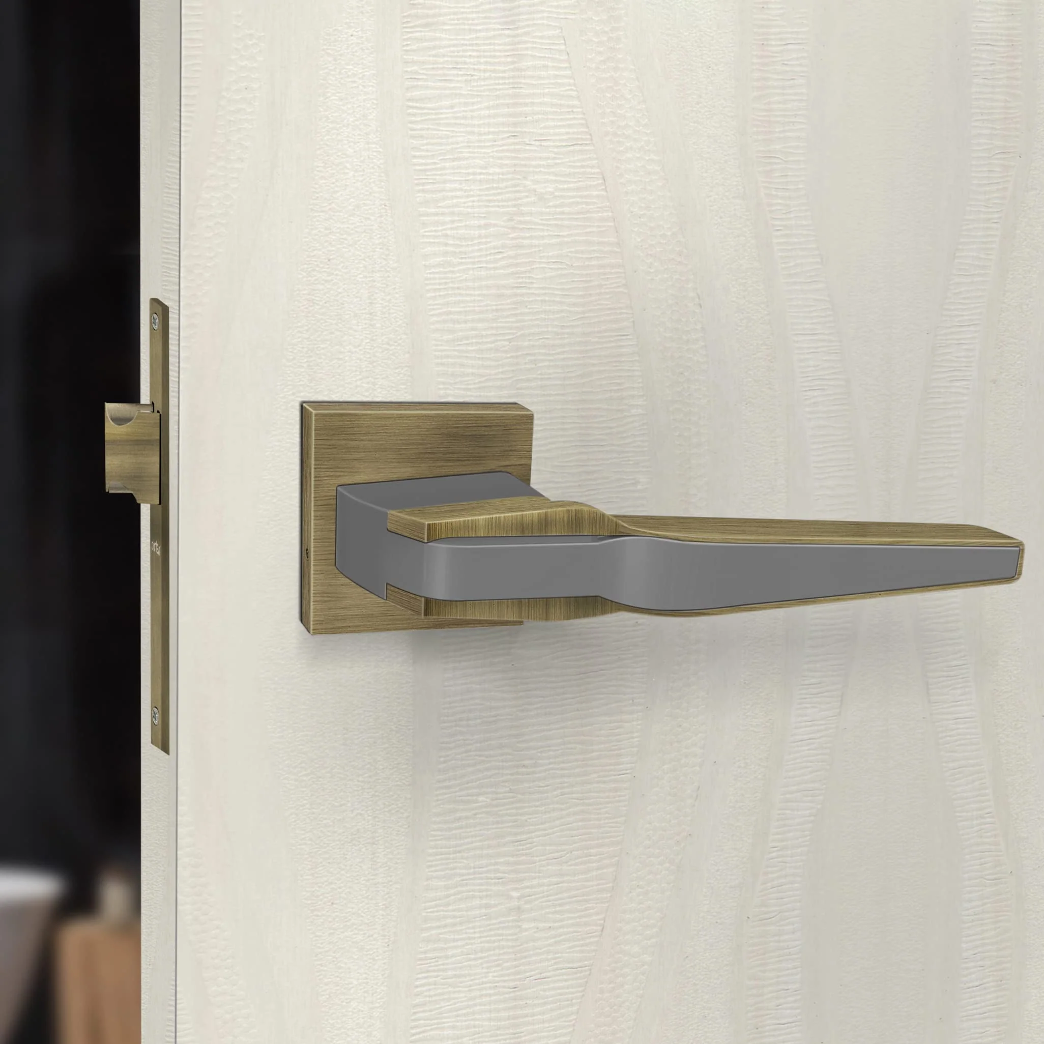 Plantex Heavy Duty Mortise Door Lock for Bathroom/Mortise Keyless Handle Set for Bathroom/Store Room/Balcony (7064–Brass Antique/Satin Black Matt Finish) - Image 6