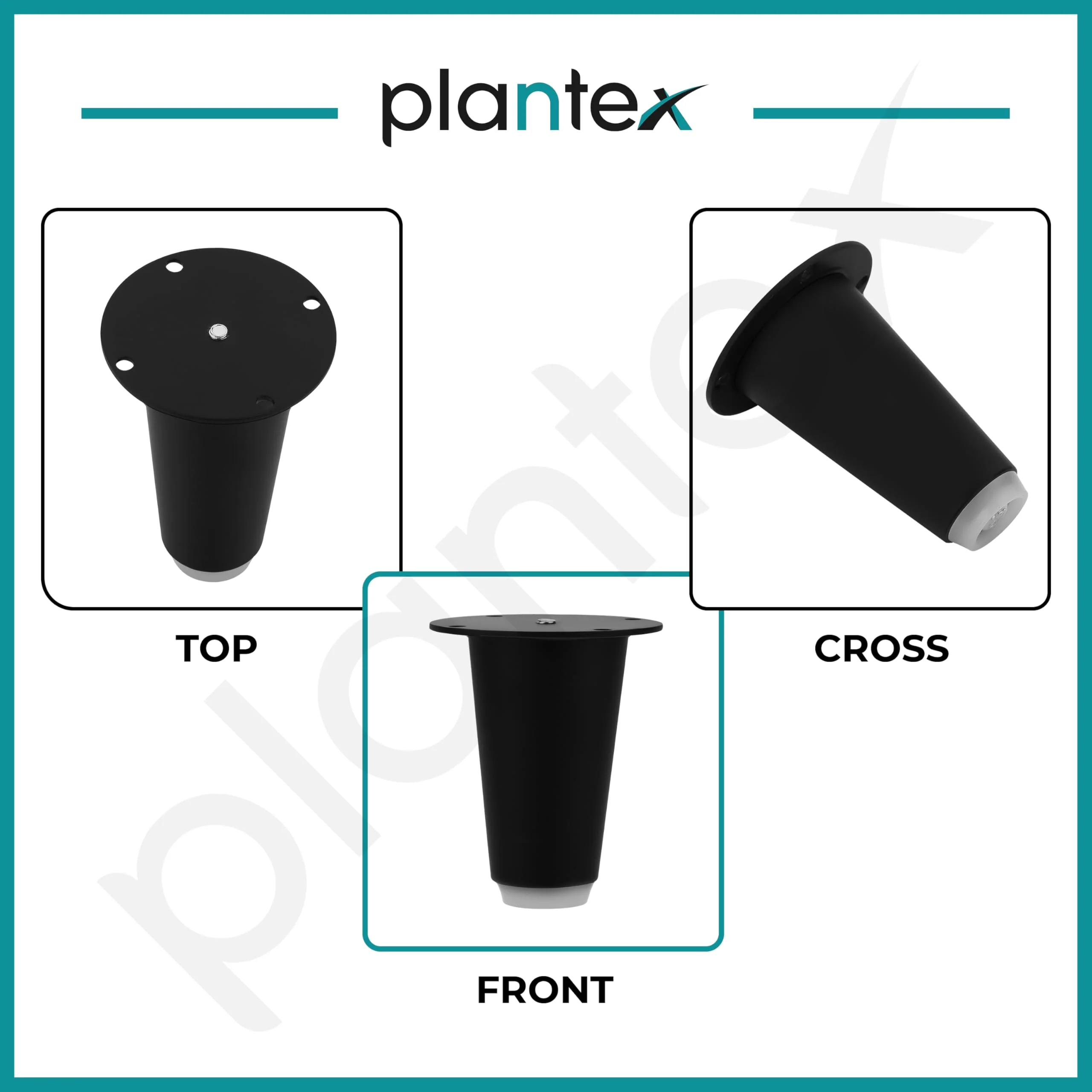 Plantex Heavy Duty Round 3 inch Spare Sofa Legs for Bed Furniture/Sofa Legs for Furniture Fitting/Table Legs/Sofa Leg Set of 2 pcs (Black) - Image 5
