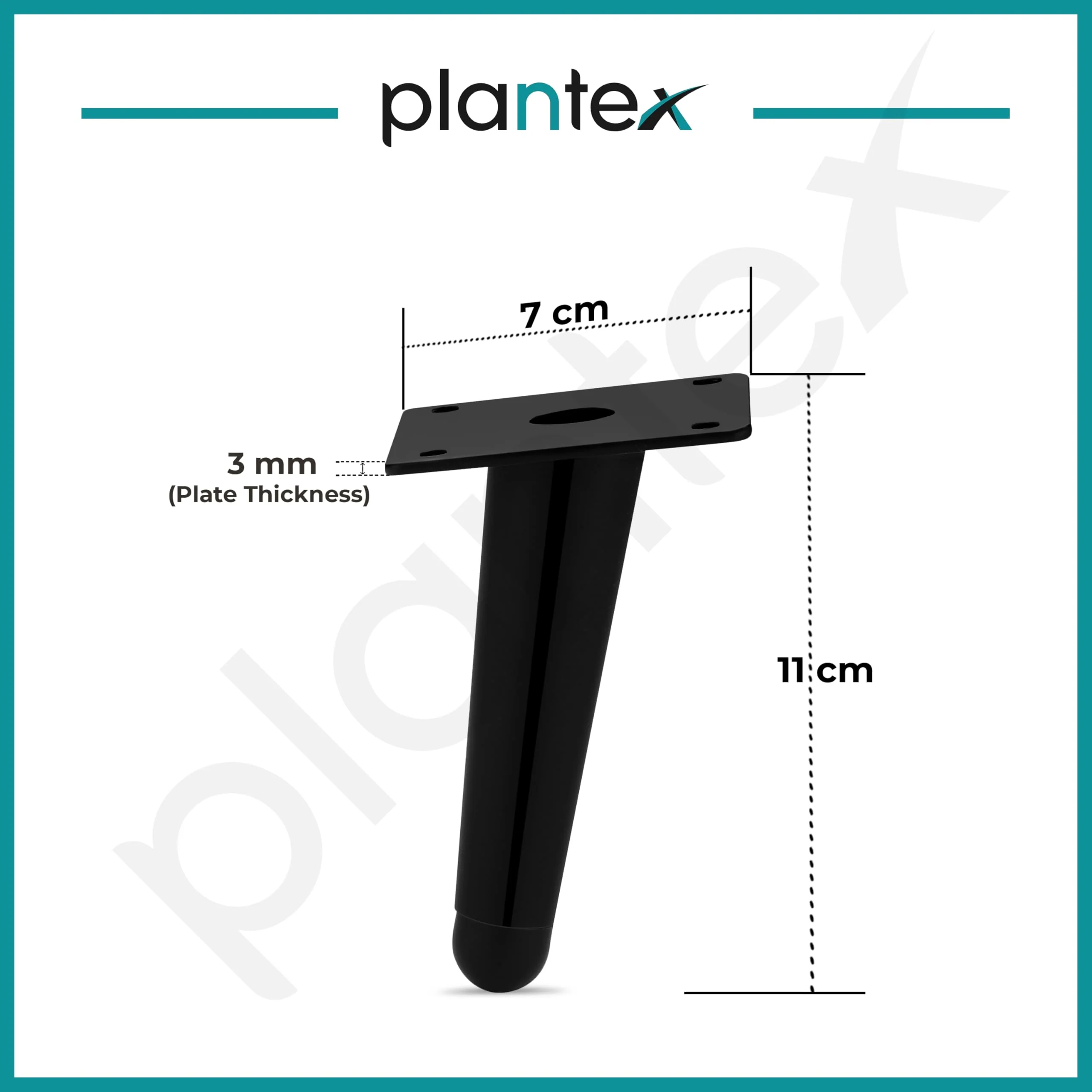 Plantex Heavy Duty Round 4 inch Spare Sofa Legs for Bed Furniture/Sofa Legs for Furniture Fitting/Table Legs/Sofa Leg Set of 2 pcs (Black) - Image 3