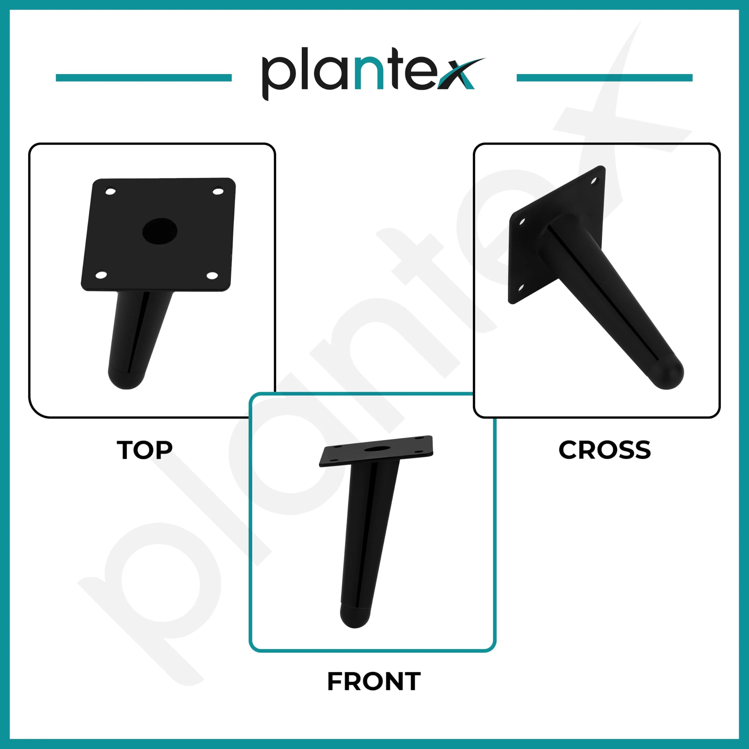 Plantex Heavy Duty Round 4 inch Spare Sofa Legs for Bed Furniture/Sofa Legs for Furniture Fitting/Table Legs/Sofa Leg Set of 2 pcs (Black) - Image 5