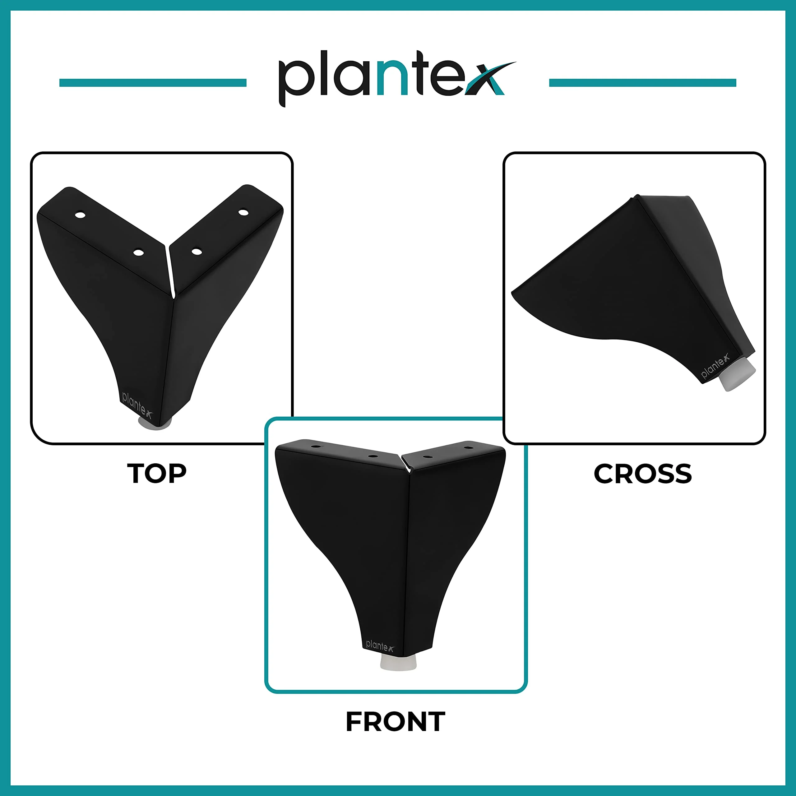 Plantex Heavy Duty Round 4 inch Spare Sofa Legs for Bed Furniture/Sofa Legs for Furniture Fitting/Table Legs/Sofa Leg Set of 2 pcs (Black) - Image 5