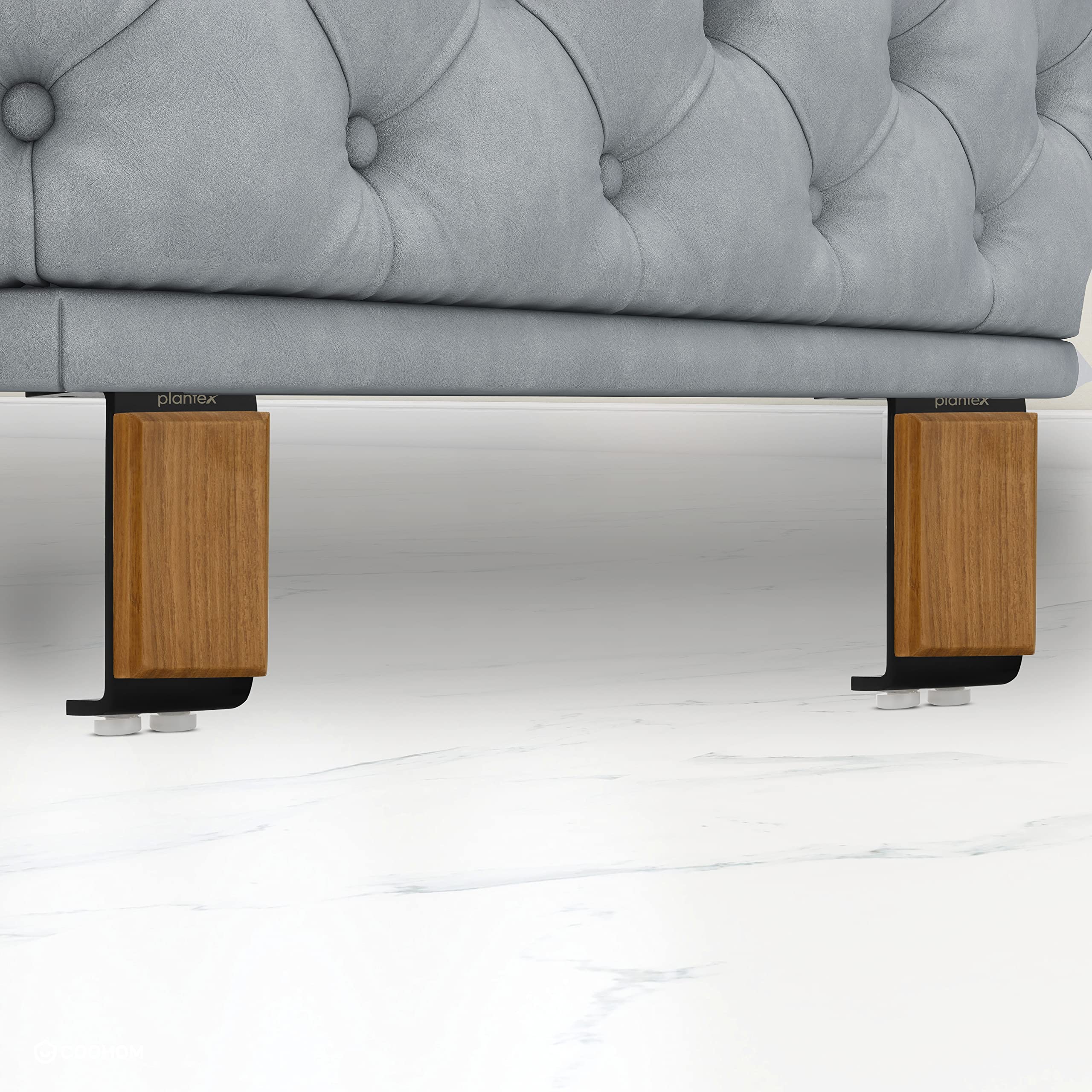 Plantex Heavy Duty Round 4 inch Spare Sofa Legs for Bed Furniture/Sofa Legs for Furniture Fitting/Table Legs/Sofa Leg Set of 2 pcs (Black Finish) - Image 6