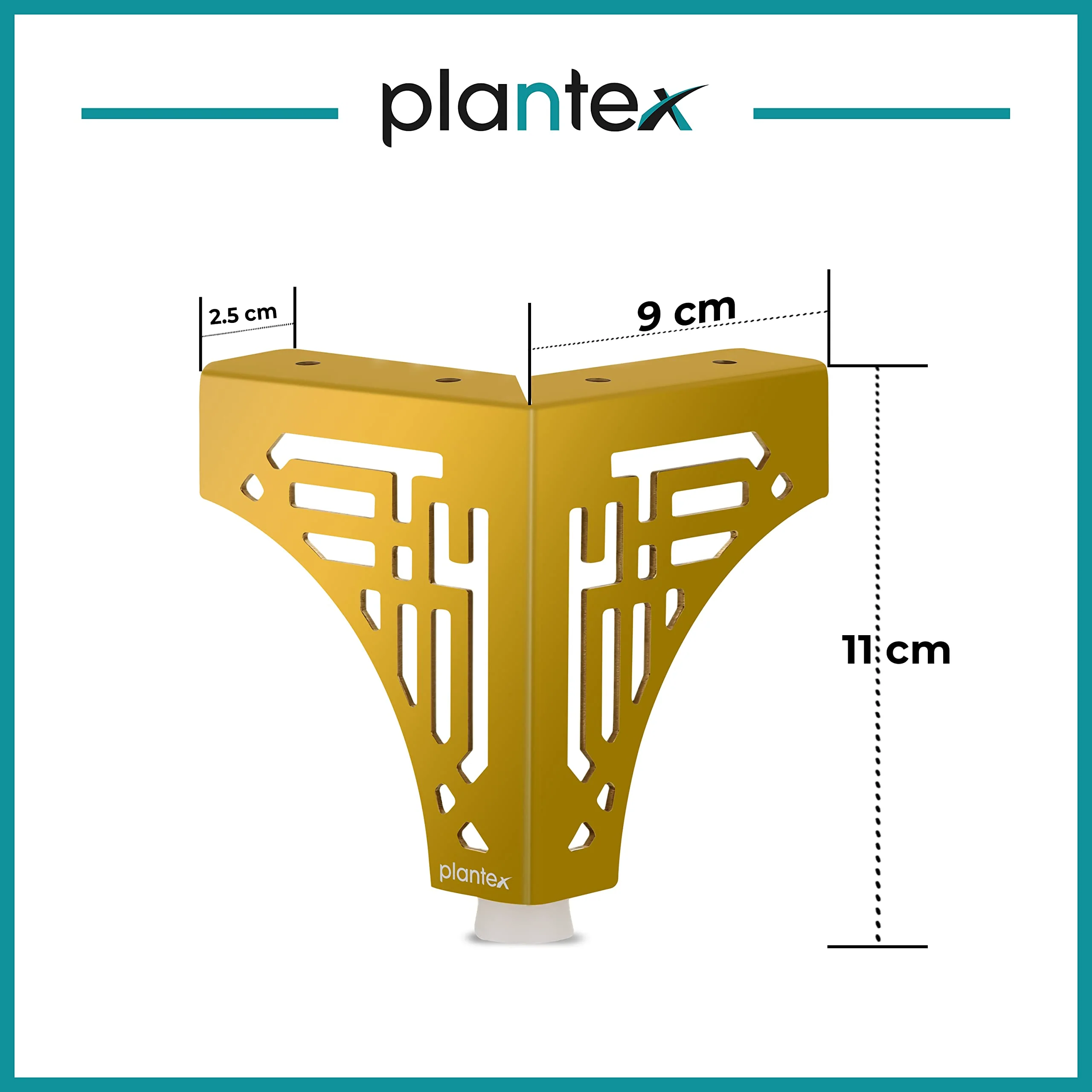 Plantex Heavy Duty Round 4 inch Spare Sofa Legs for Bed Furniture/Sofa Legs for Furniture Fitting/Table Legs/Sofa Leg Set of 2 pcs (Gold) - Image 3