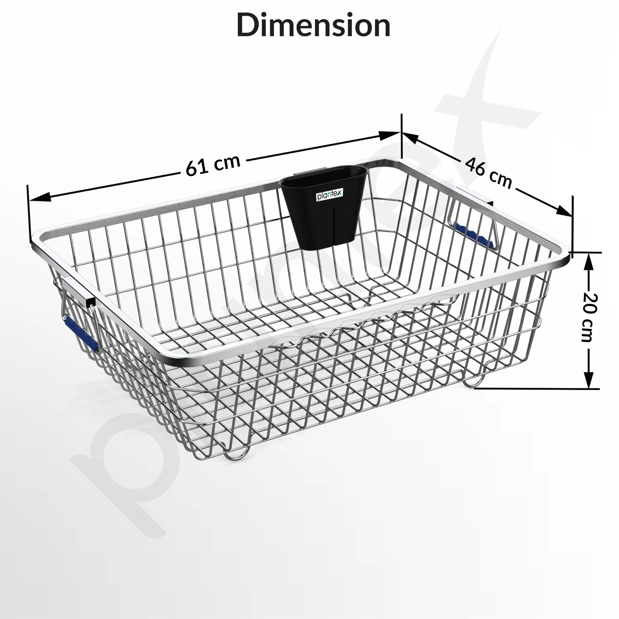 Plantex Heavy-Duty Stainless-Steel Dish Drainer Basket for Kitchen Utensils/Dish Drying Rack/Plate Stand/Bartan Basket (Large Size-64x47x20cm) - Image 4