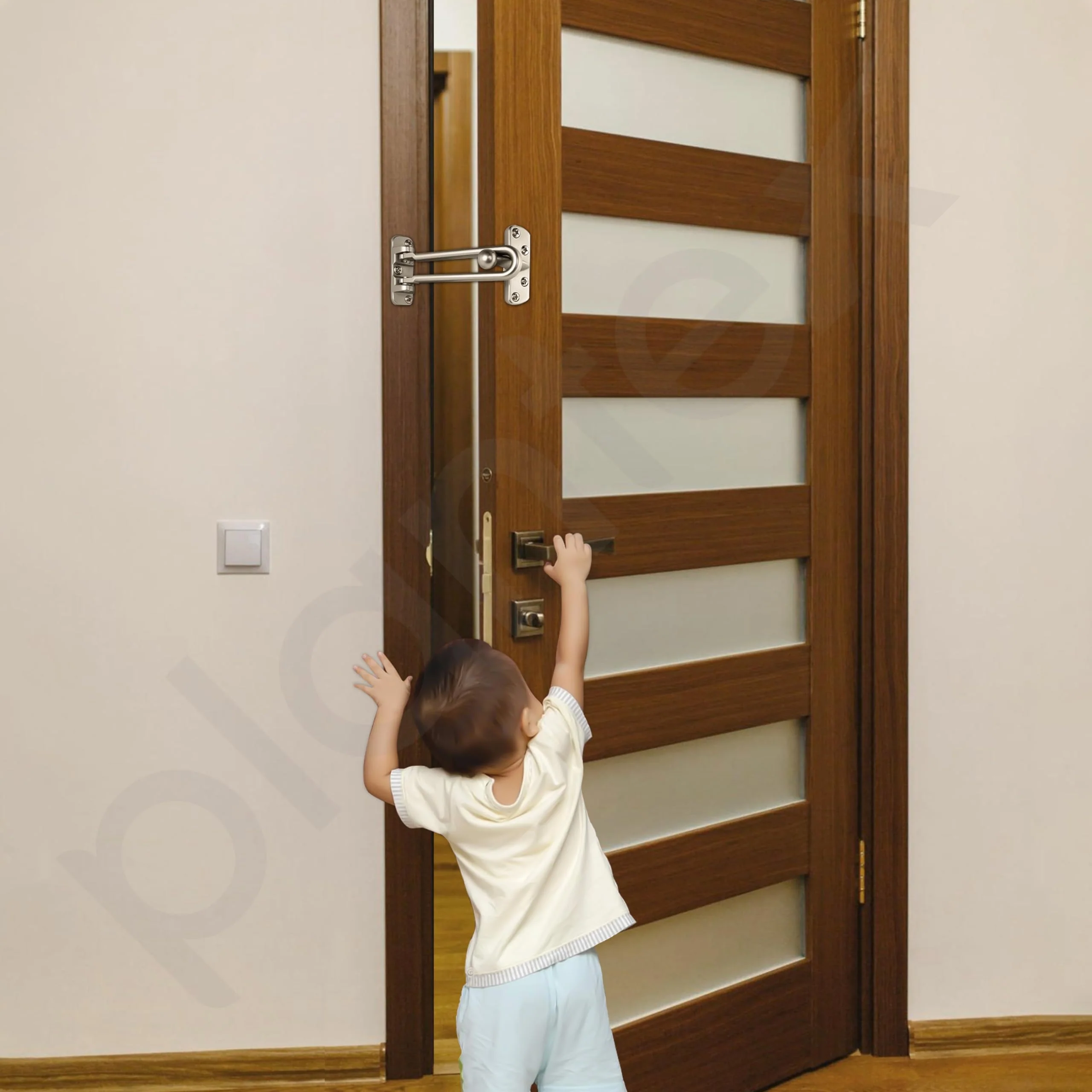 Plantex Heavy Duty Swing Bar Lock/Door Safety Guard with High Security Auxiliary Lock for Home/Office/Hotel (Matt Finish) - Image 2