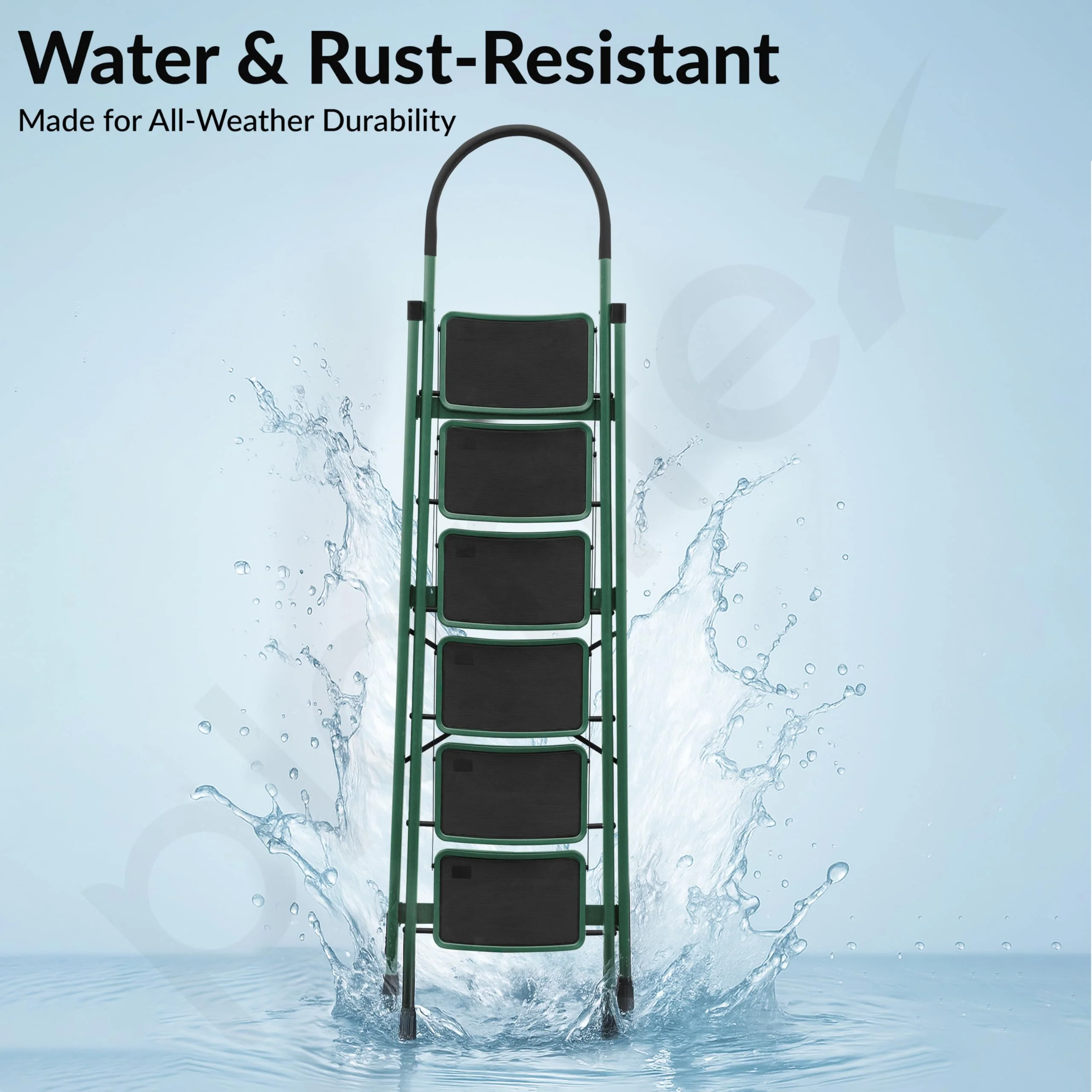 Plantex Hercules Pro 6-Step Foldable Ladder for Home with 200 kg Load Capacity/Heavy-Duty GI Steel Ladder/Anti-Slip Wide Step/Strong, Stable & Multi-Purpose (Green) - Image 7