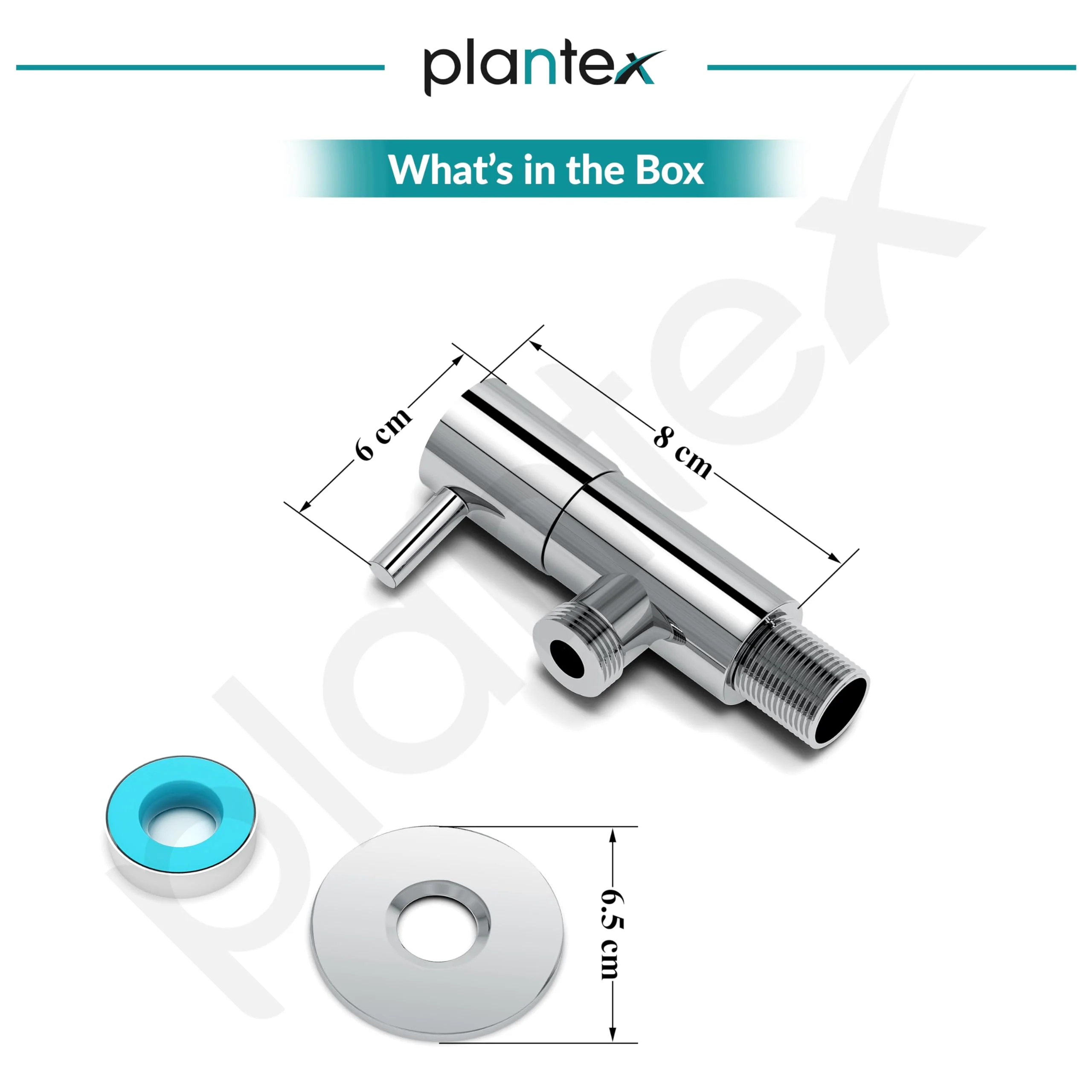 Plantex ICO-905 Pure Brass Angle Valve for Bathroom with Teflon Tape and Brass Wall Flange/Angle cock for Wash basin and Health Faucet - [Pack of 4 -Chrome] - Image 3