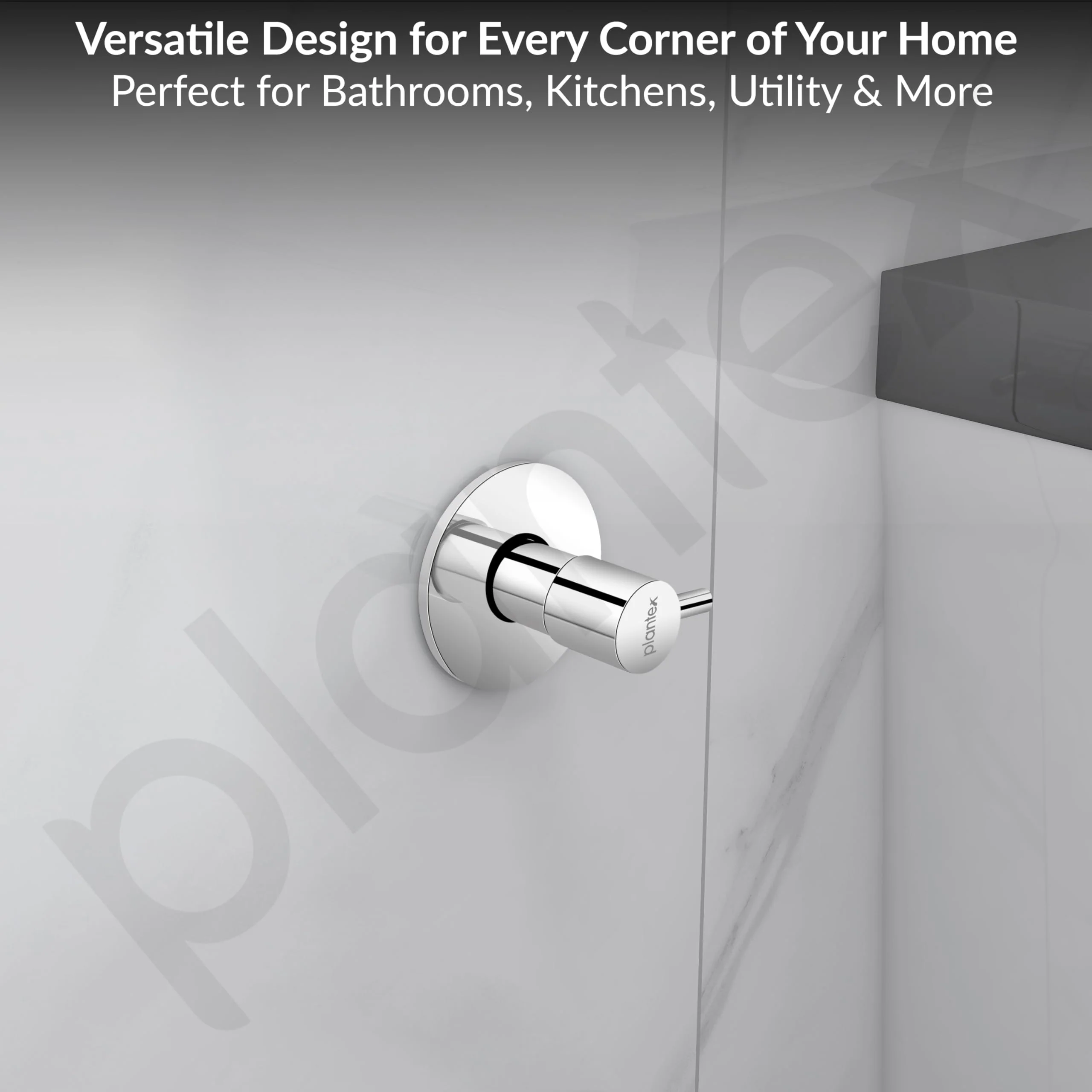 Plantex ICO-906 Pure Brass Angular Concealed Stop Cocke/Angle Valve for Bathroom With Teflon Tape and Adjustable Brass Wall Flange – 15 mm (Mirror-Chrome Finish) - Image 6