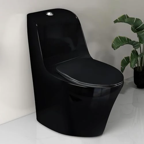 Plantex Imported Ceramic Commode/Rim Siphonic Vacuum Jet Flush Western Commode/One Piece Western Toilet with Soft Closing Toilet Seat - S Trap (Matt Grey)