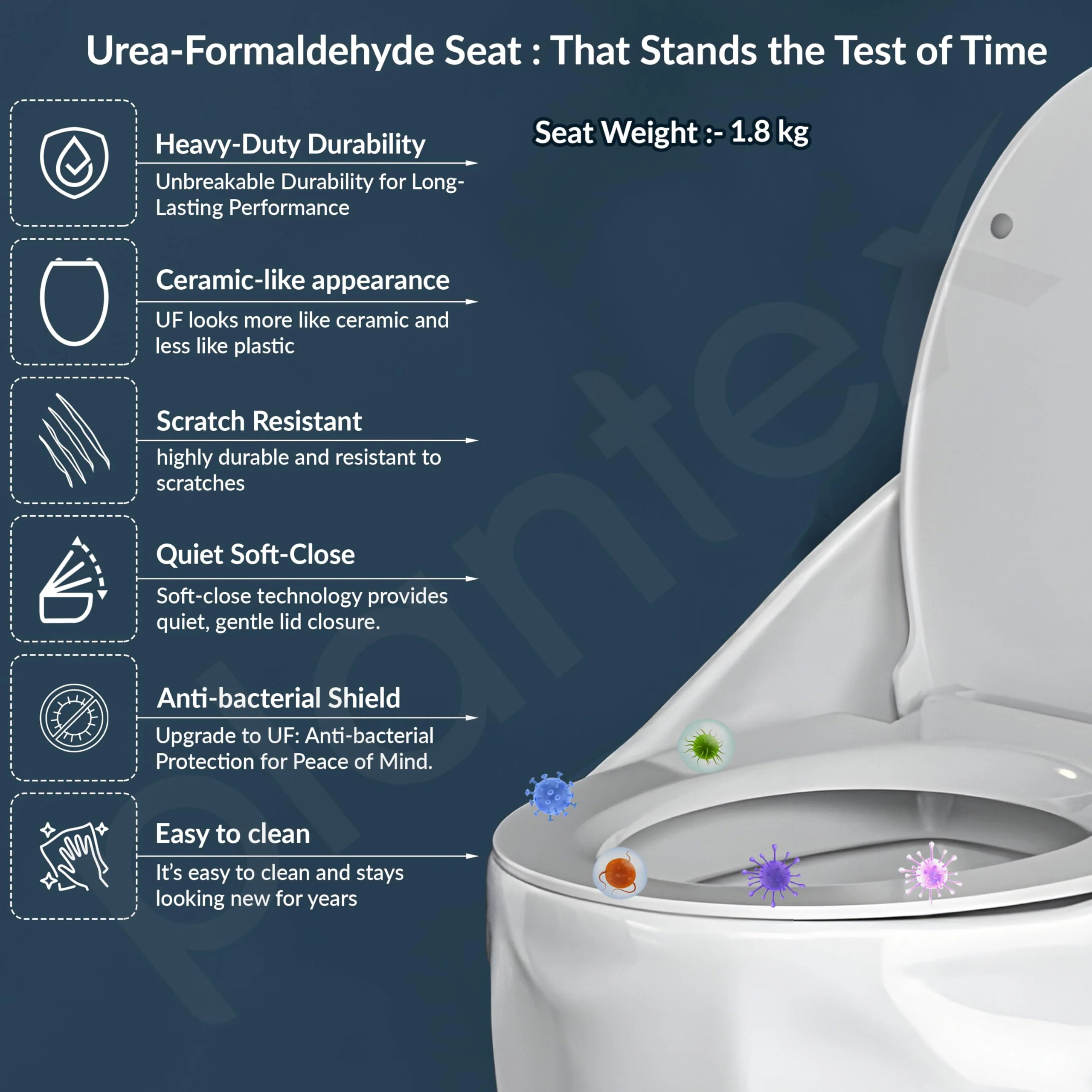 Plantex Imported Ceramic Commode Toilet/Rim Siphonic Commode for Btahroom/One Piece Western Toilet with Soft Close Toilet Seat Cover - S Trap Outlet (Oval- Glossy White) - Image 5