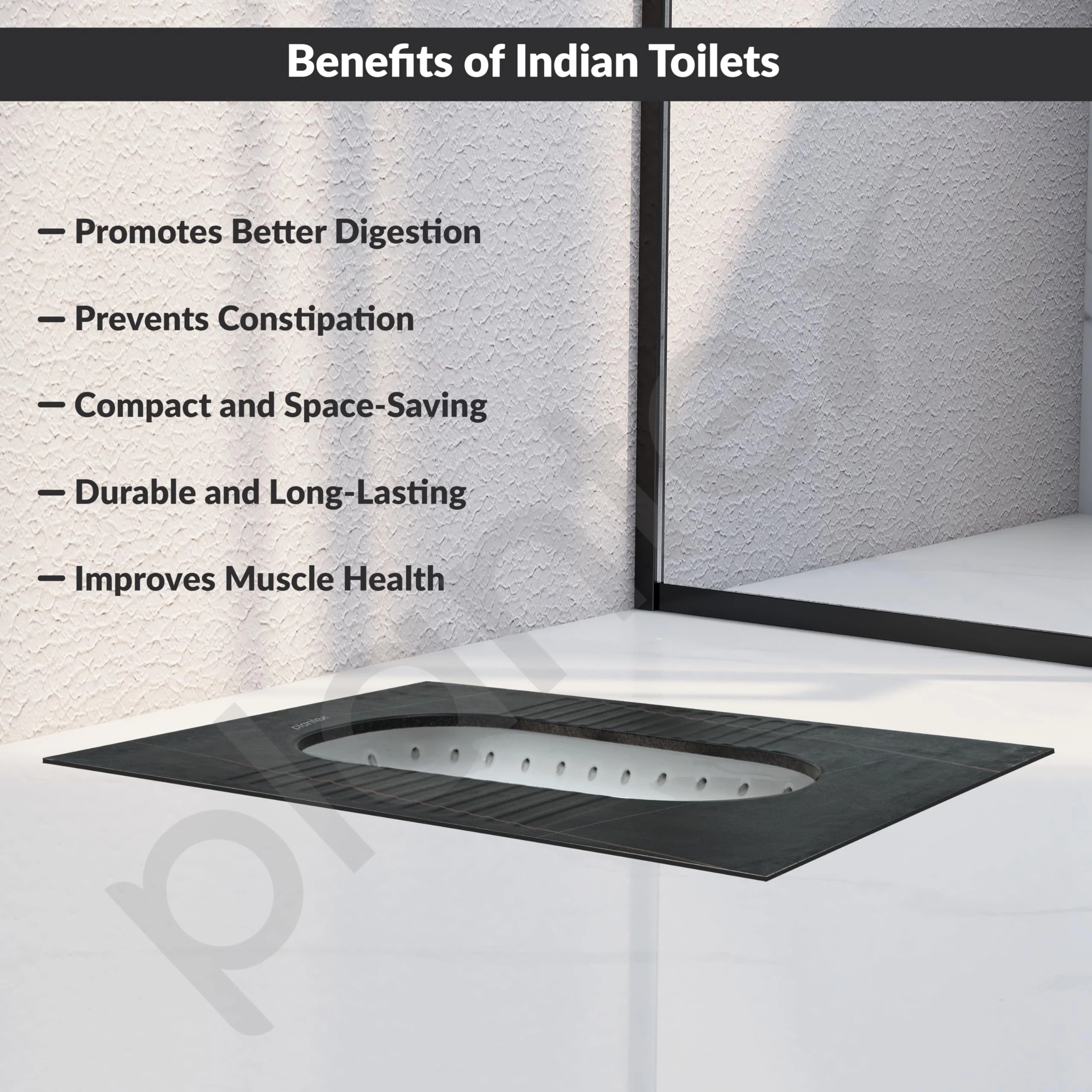 Plantex Indian Toilet Pan/Orrisa Pan for Bathroom/Household Squatting Pan/Sintered Stone Base Ceramic Sanitaryware Toilet - (WC-02) - Image 6
