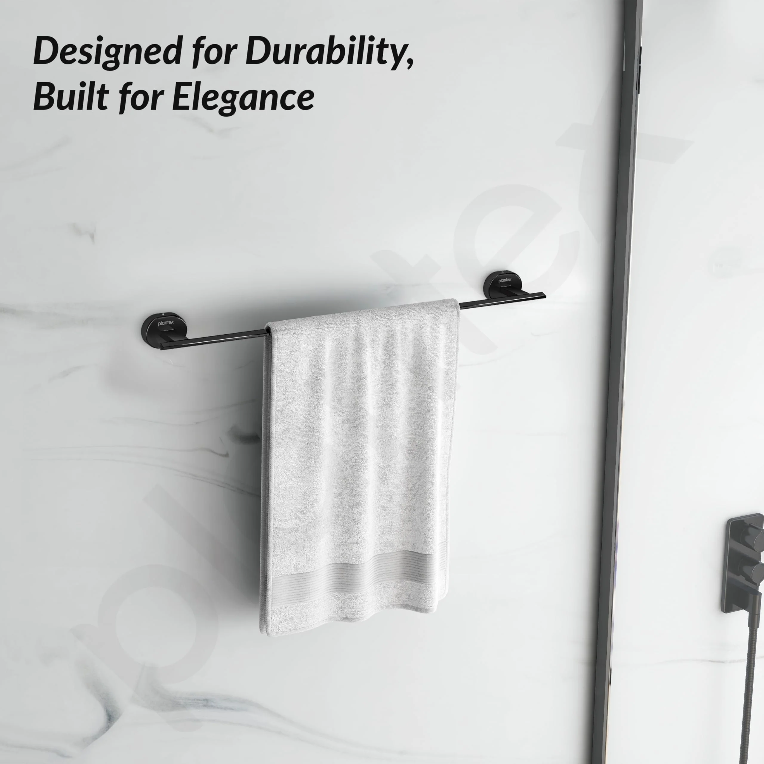 Plantex J4 Stainless Steel 24 Inch Towel Rod for Bathroom/Towel Holder in Bathroom/Towel Holder/Bathroom Accessories (PVD Black Finish) Onix - Image 7