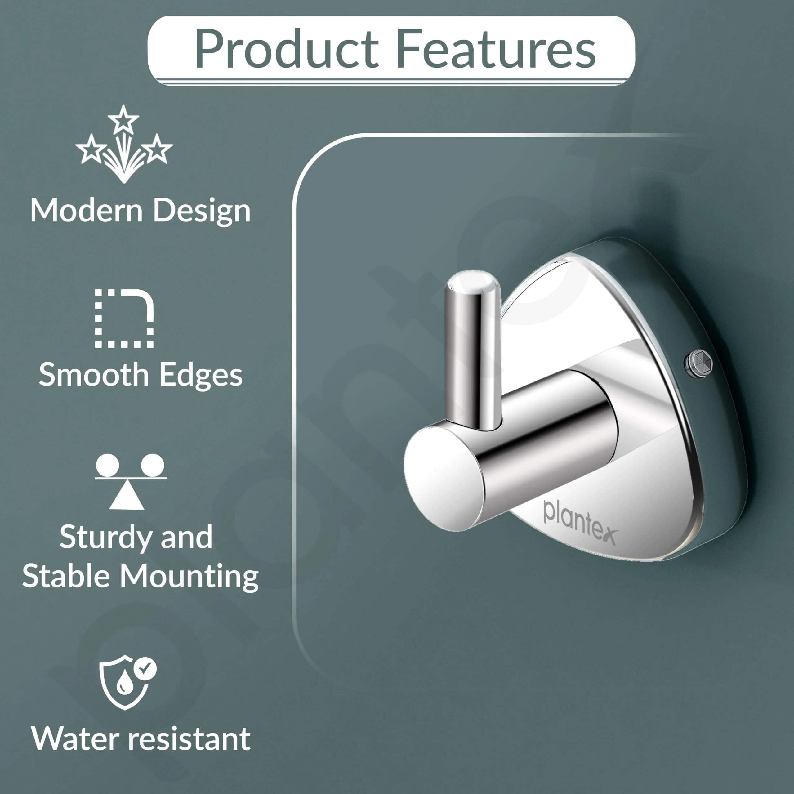 Plantex J4 Stainless Steel Clothes Hanger for Wall/Hangers for Bathroom/Robe Hook/Bathroom Accessories (Chrome Finish) Angel - Image 2