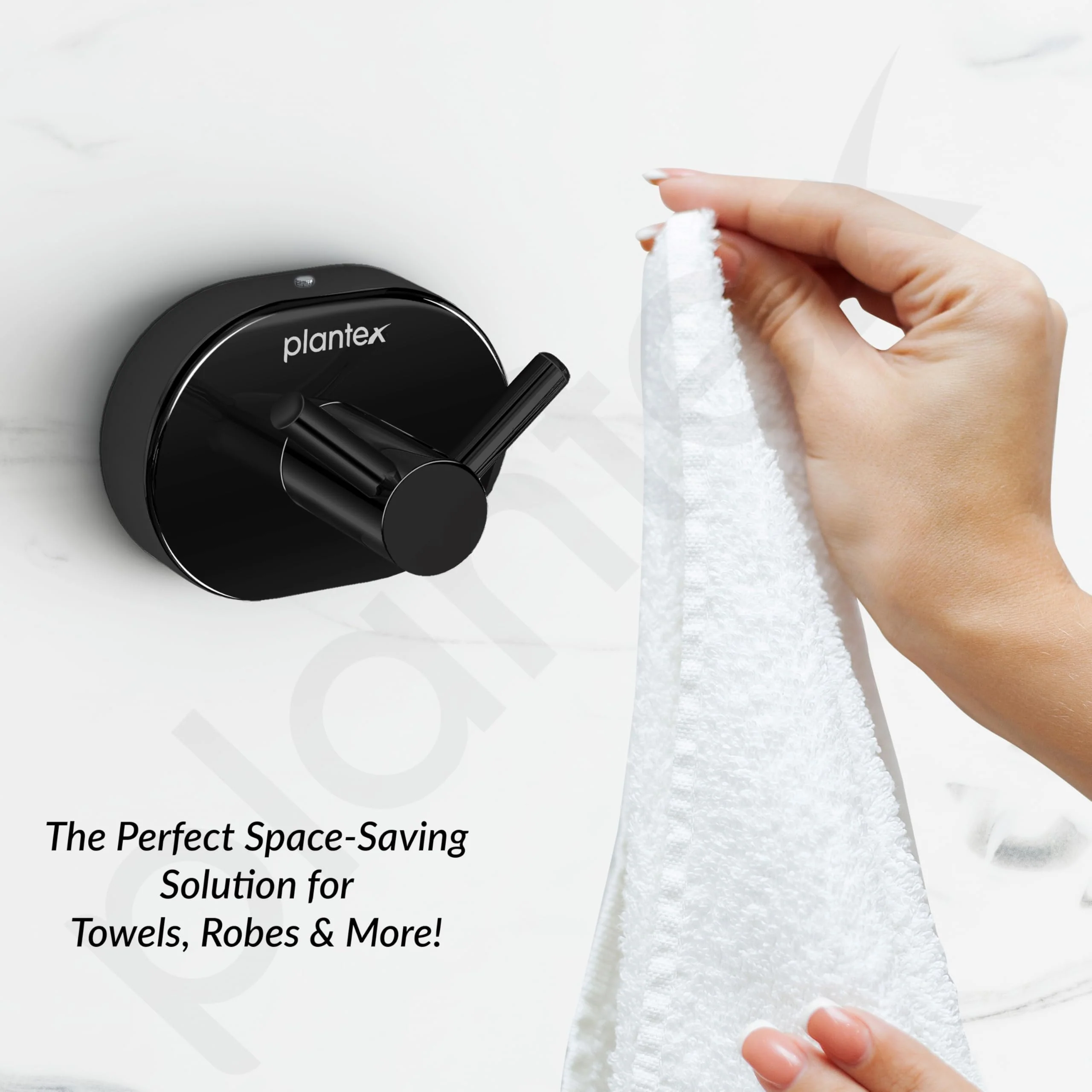 Plantex J4 Stainless Steel Clothes Hanger for Wall/Hangers for Bathroom/Robe Hook/Bathroom Accessories (PVD Black Finish) Onix - Image 7
