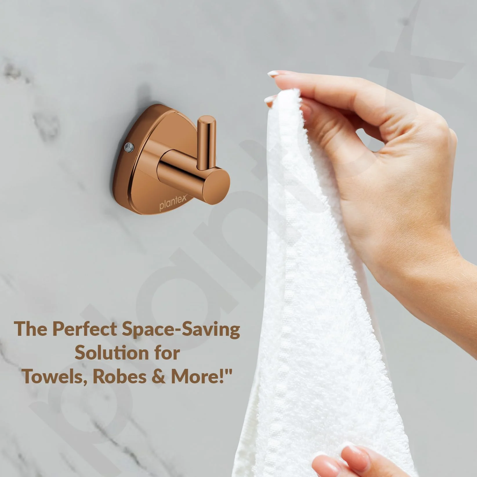 Plantex J4 Stainless Steel Clothes Hanger for Wall/Hangers for Bathroom/Robe Hook/Bathroom Accessories (PVD Rose Gold Finish) Angel - Image 7