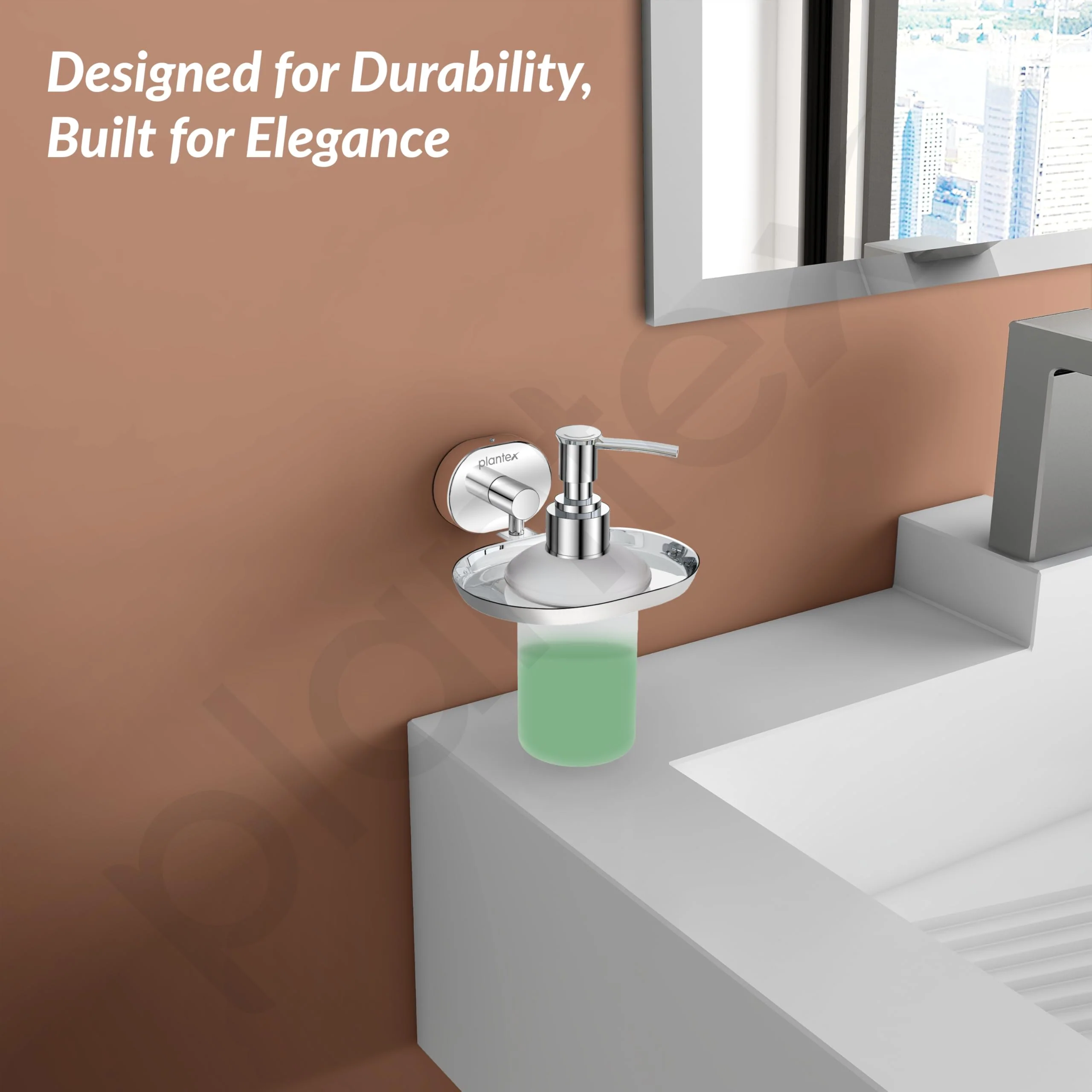 Plantex J4 Stainless Steel Liquid Soap Dispenser/Shampoo Dispenser for Wash Basin/Hand Wash Dispenser Wall Mounted/Bathroom Accessories (Chrome Finish) Onix - Image 6