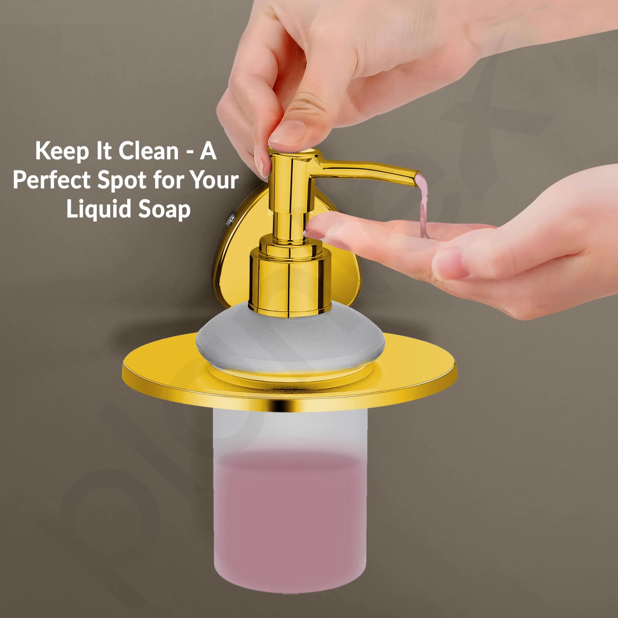 Plantex J4 Stainless Steel Liquid Soap Dispenser/Shampoo Dispenser for Wash Basin/Hand Wash Dispenser Wall Mounted/Bathroom Accessories (PVD Gold Finish) Angel - Image 6