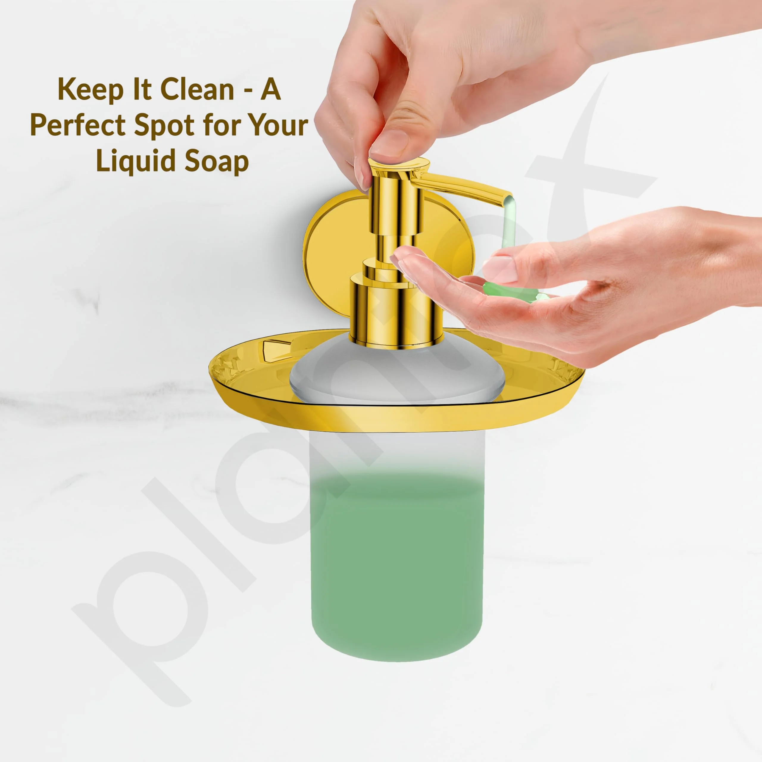 Plantex J4 Stainless Steel Liquid Soap Dispenser/Shampoo Dispenser for Wash Basin/Hand Wash Dispenser Wall Mounted/Bathroom Accessories (PVD Gold Finish) Onix - Image 6