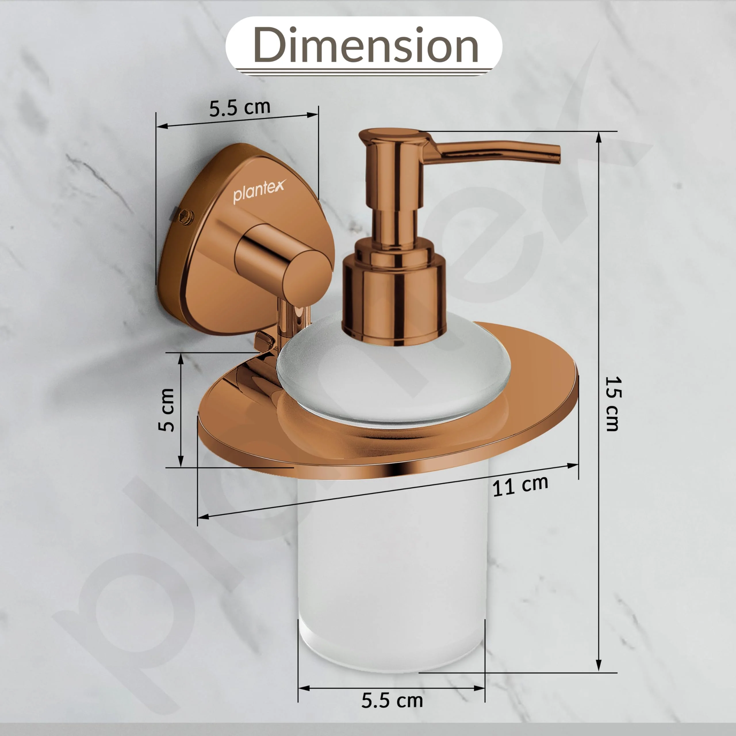 Plantex J4 Stainless Steel Liquid Soap Dispenser/Shampoo Dispenser for Wash Basin/Hand Wash Dispenser Wall Mounted/Bathroom Accessories (PVD Rose Gold Finish) Angel - Image 3