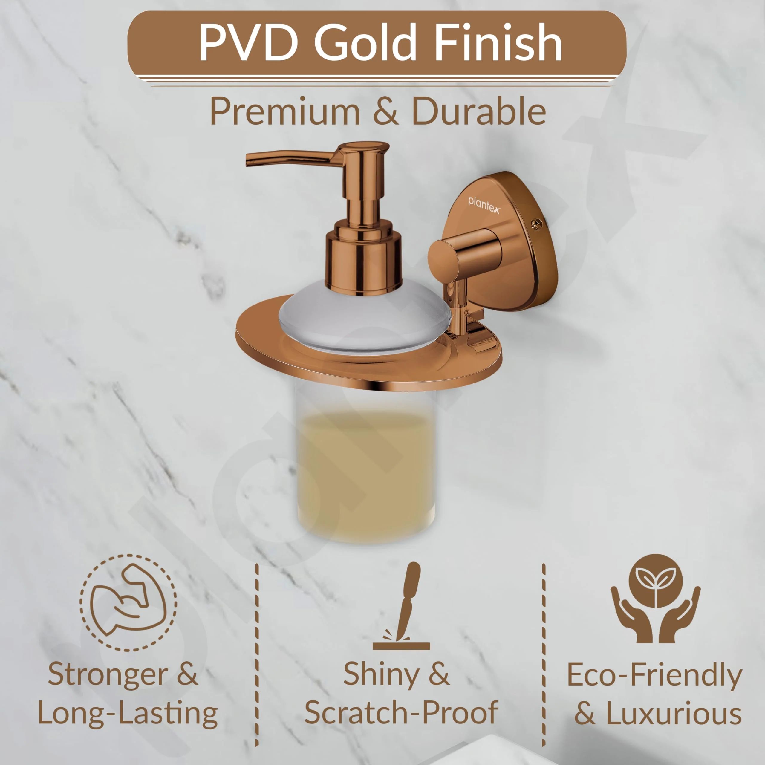 Plantex J4 Stainless Steel Liquid Soap Dispenser/Shampoo Dispenser for Wash Basin/Hand Wash Dispenser Wall Mounted/Bathroom Accessories (PVD Rose Gold Finish) Angel - Image 6