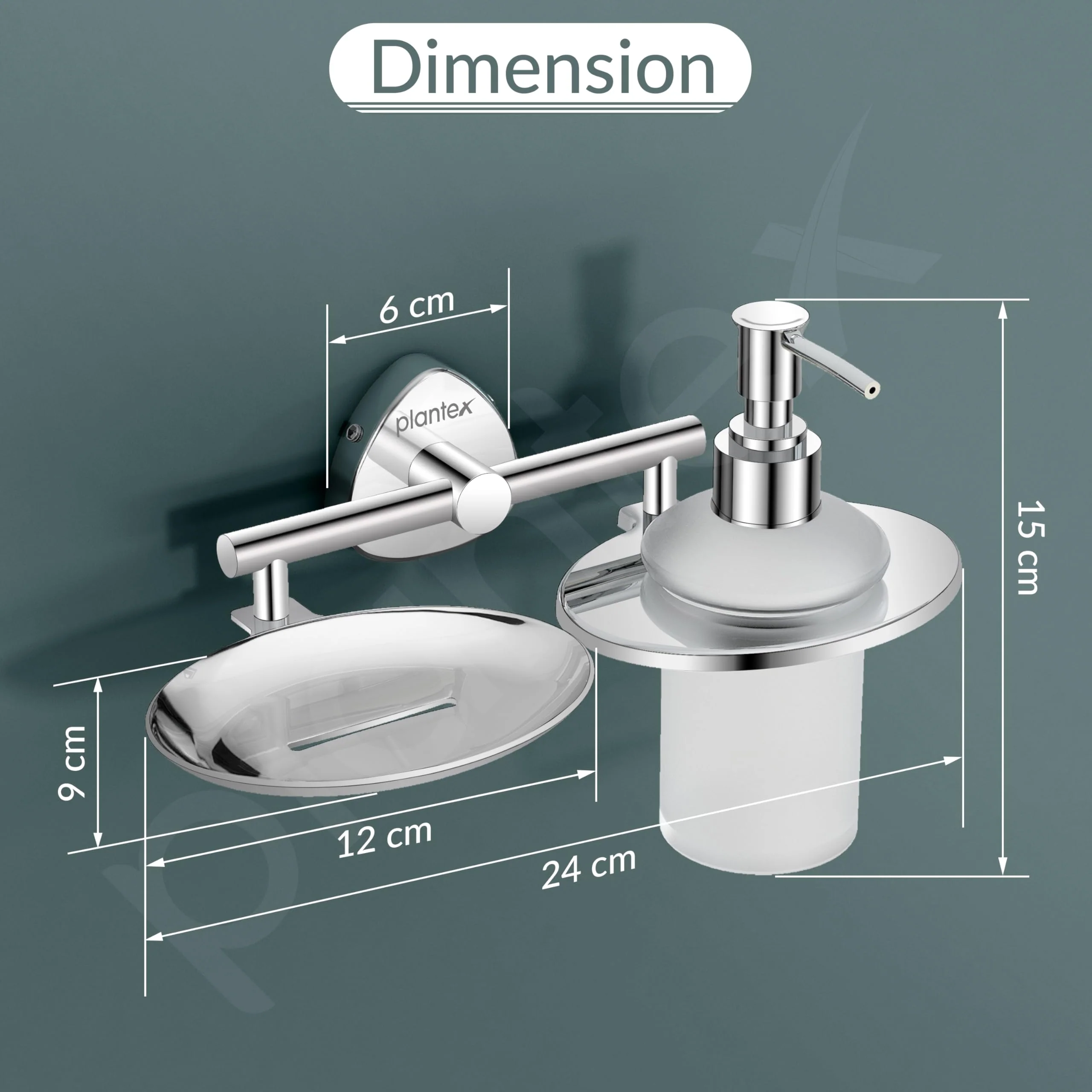 Plantex J4 Stainless Steel Soap Dish with Liquid Dispenser/Soap Stand for Bathroom Wall Mount/Shampoo Dispenser/Bathroom Accessories (Chrome Finish) Angel - Image 3