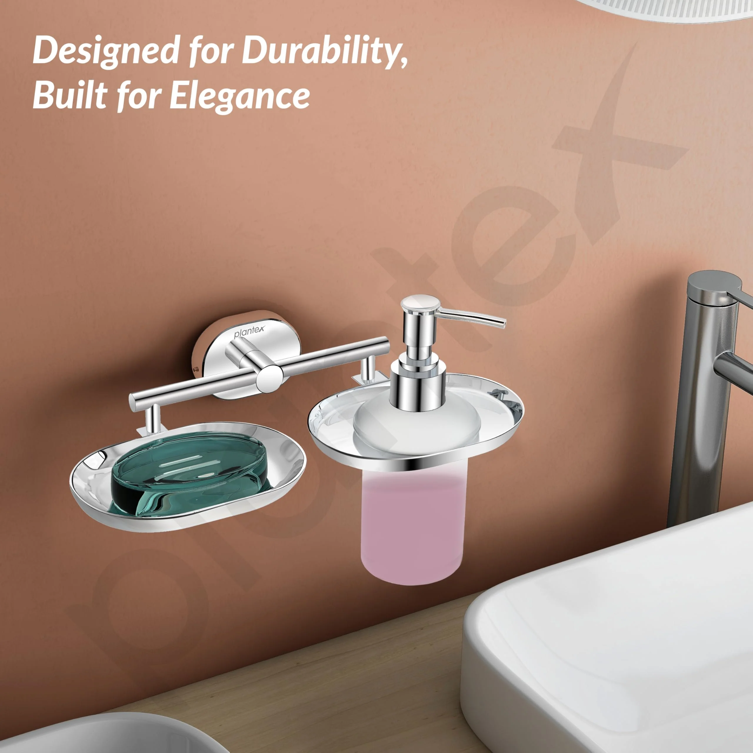 Plantex J4 Stainless Steel Soap Dish with Liquid Dispenser/Soap Stand for Bathroom Wall Mount/Shampoo Dispenser/Bathroom Accessories (Chrome Finish) Onix - Image 7