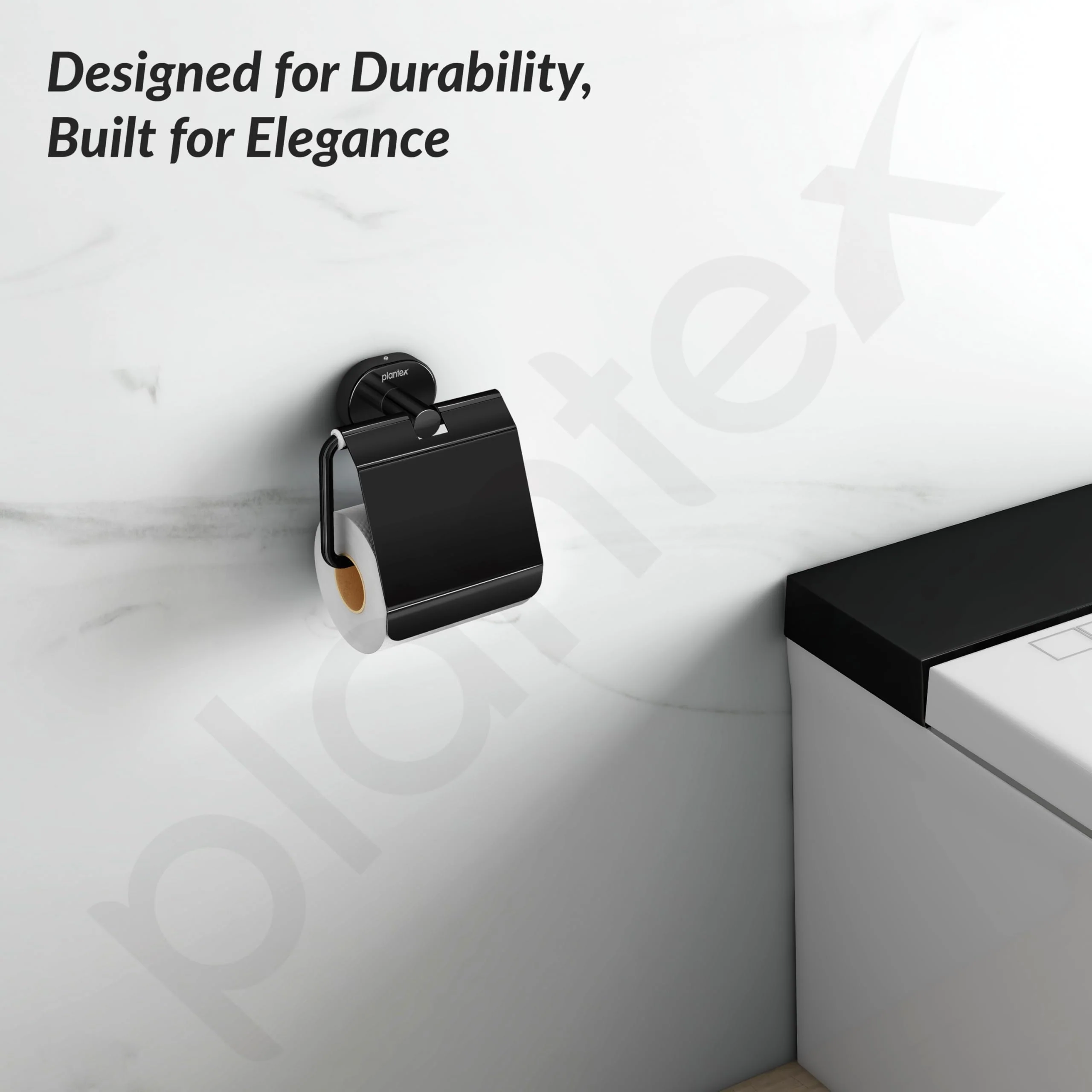 Plantex J4 Stainless Steel Toilet Paper Holder for Bathroom/Tissue Holder for Washroom/Toilet roll Holder for Wall Mounted/Bathroom Accessories (PVD Black Finish) Onix - Image 7
