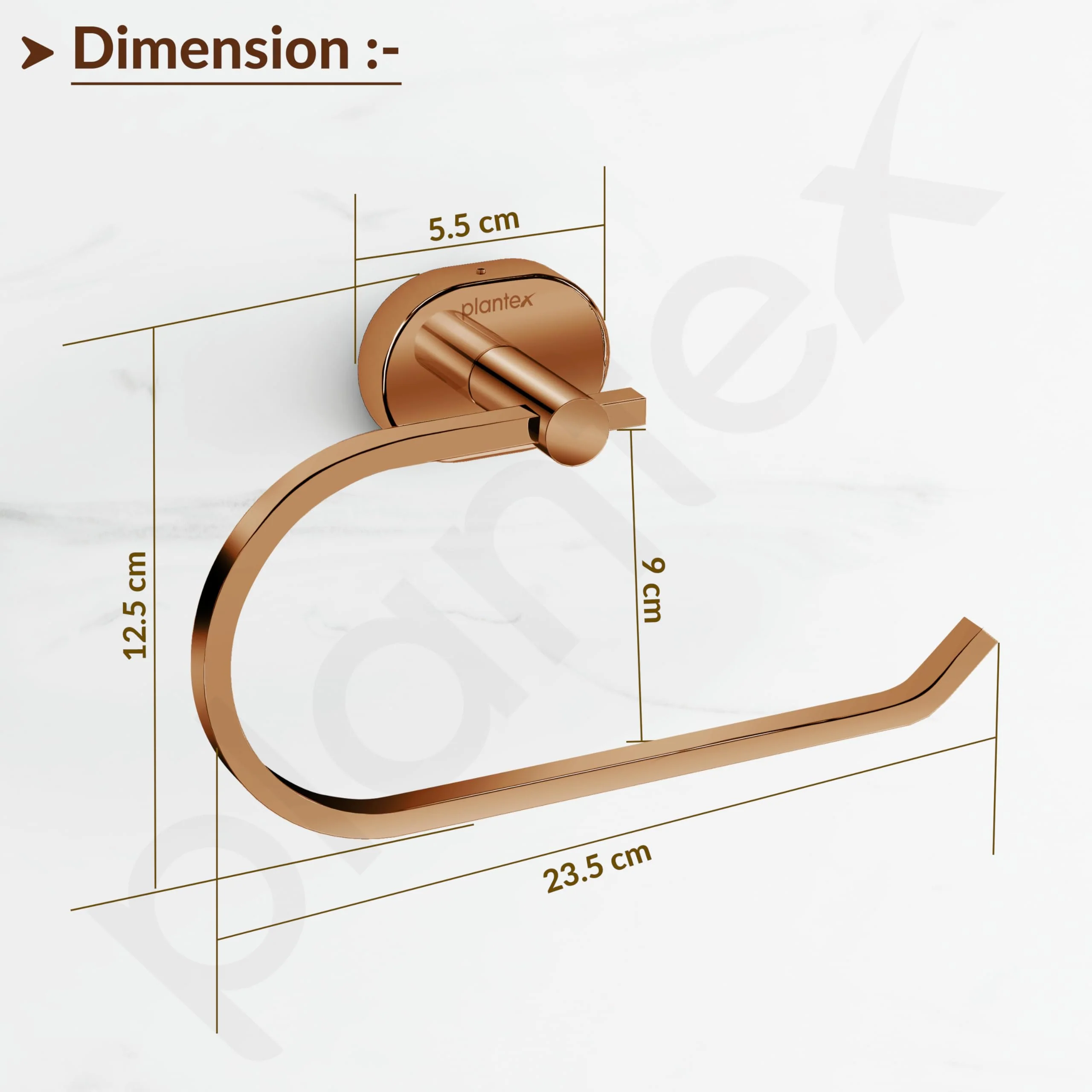 Plantex J4 Stainless Steel Towel Hanger for Wash Basin/Hand Towel Hanger/Napkin Holder for Wash Basin/Bathroom Accessories (PVD Rose Gold Finish) Onix - Image 3